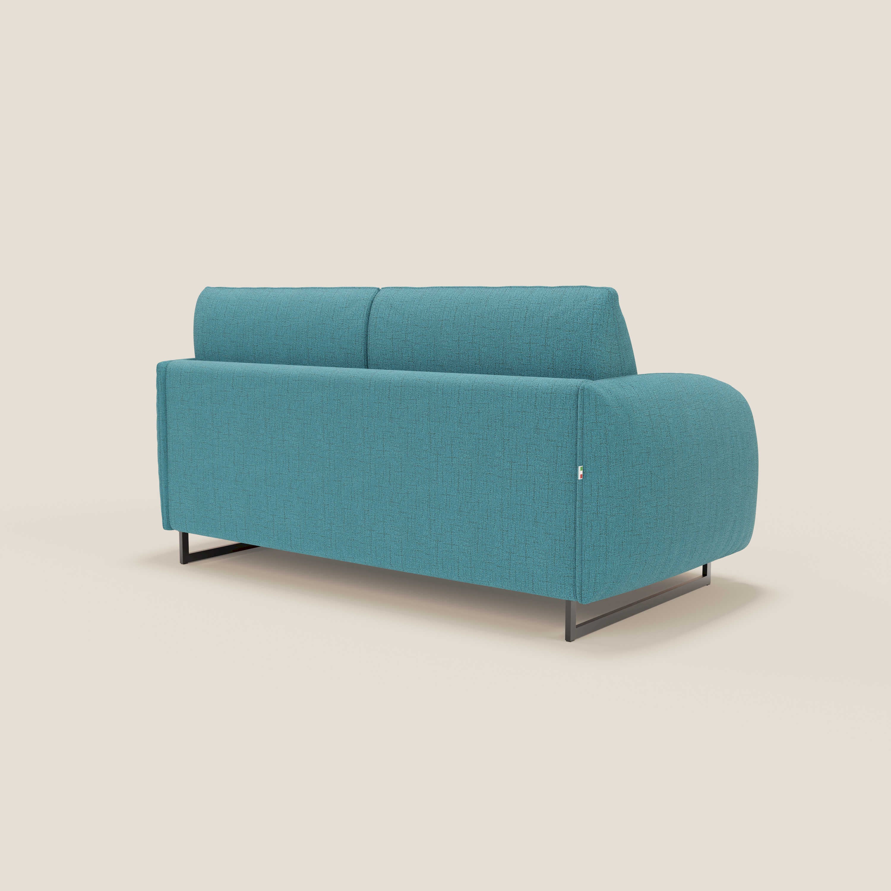 Ninfea Canapé convertible de design avec pieds hauts en métal et matelas H18 cm en tissu imperméable T03 bleu ciel - Image 7