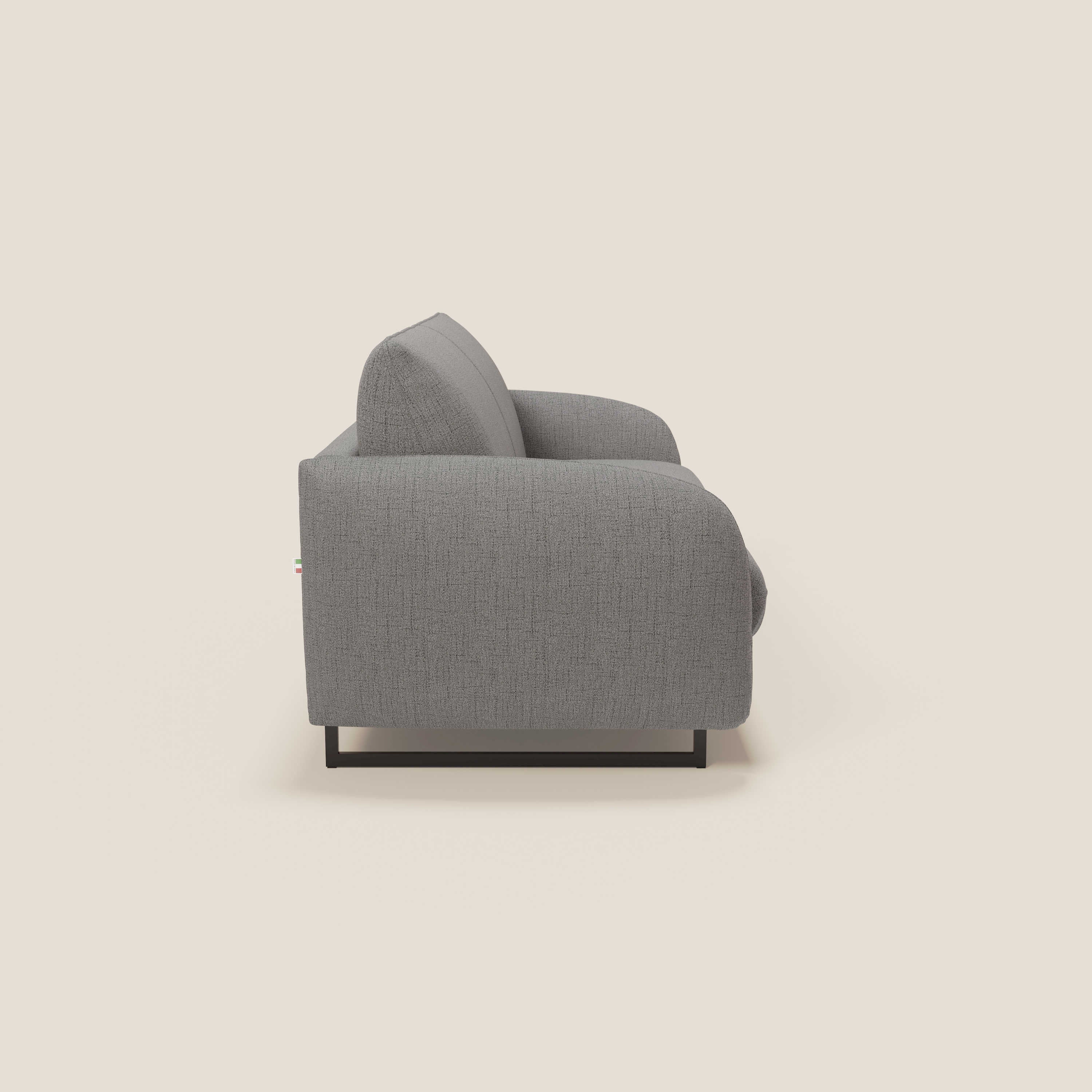 Ninfea Canapé convertible de design avec pieds hauts en métal et matelas H18 cm en tissu imperméable T03 gris - Image 6