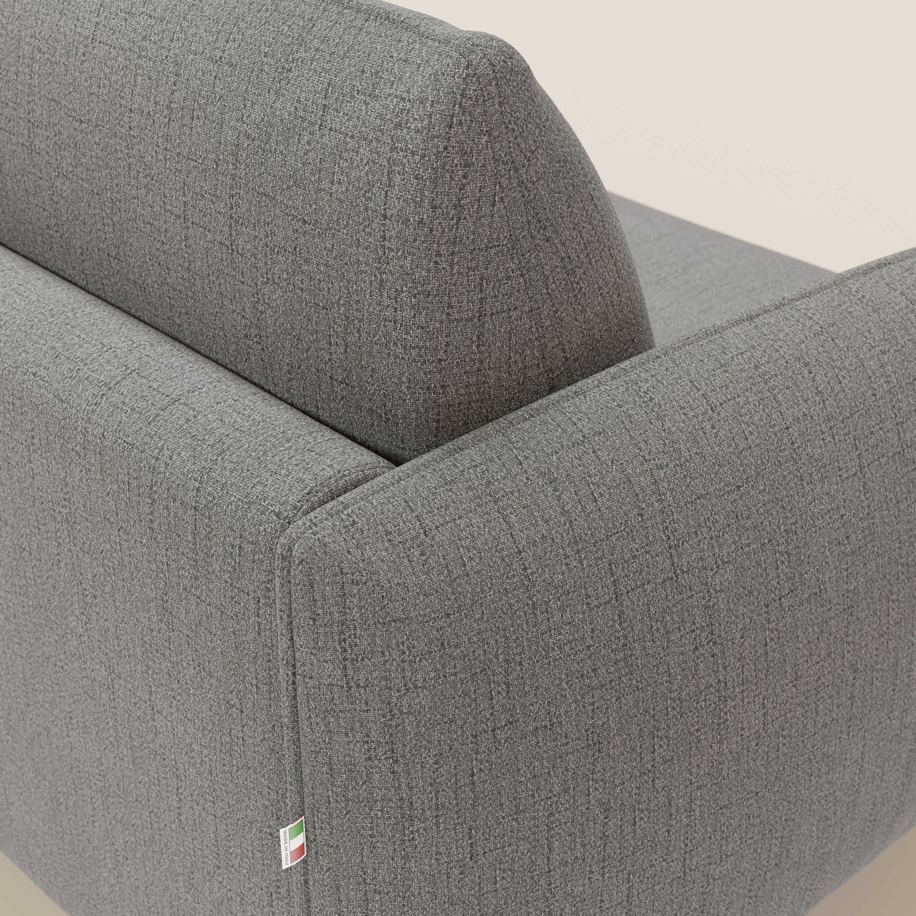 Ninfea Canapé convertible de design avec pieds hauts en métal et matelas H18 cm en tissu imperméable T03 gris - Image 8