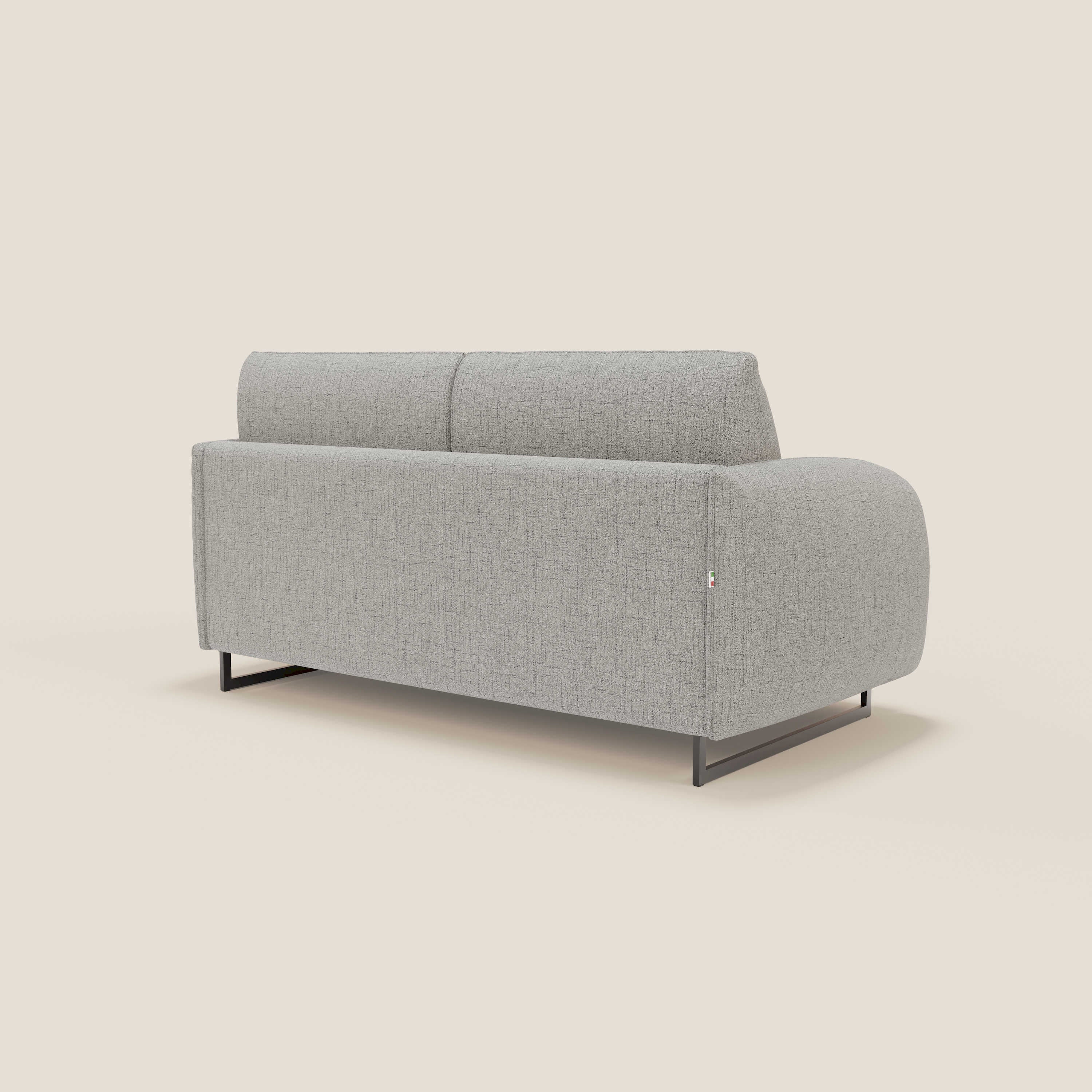 Ninfea Canapé convertible de design avec pieds hauts en métal et matelas H18 cm en tissu imperméable T03 gris clair - Image 7