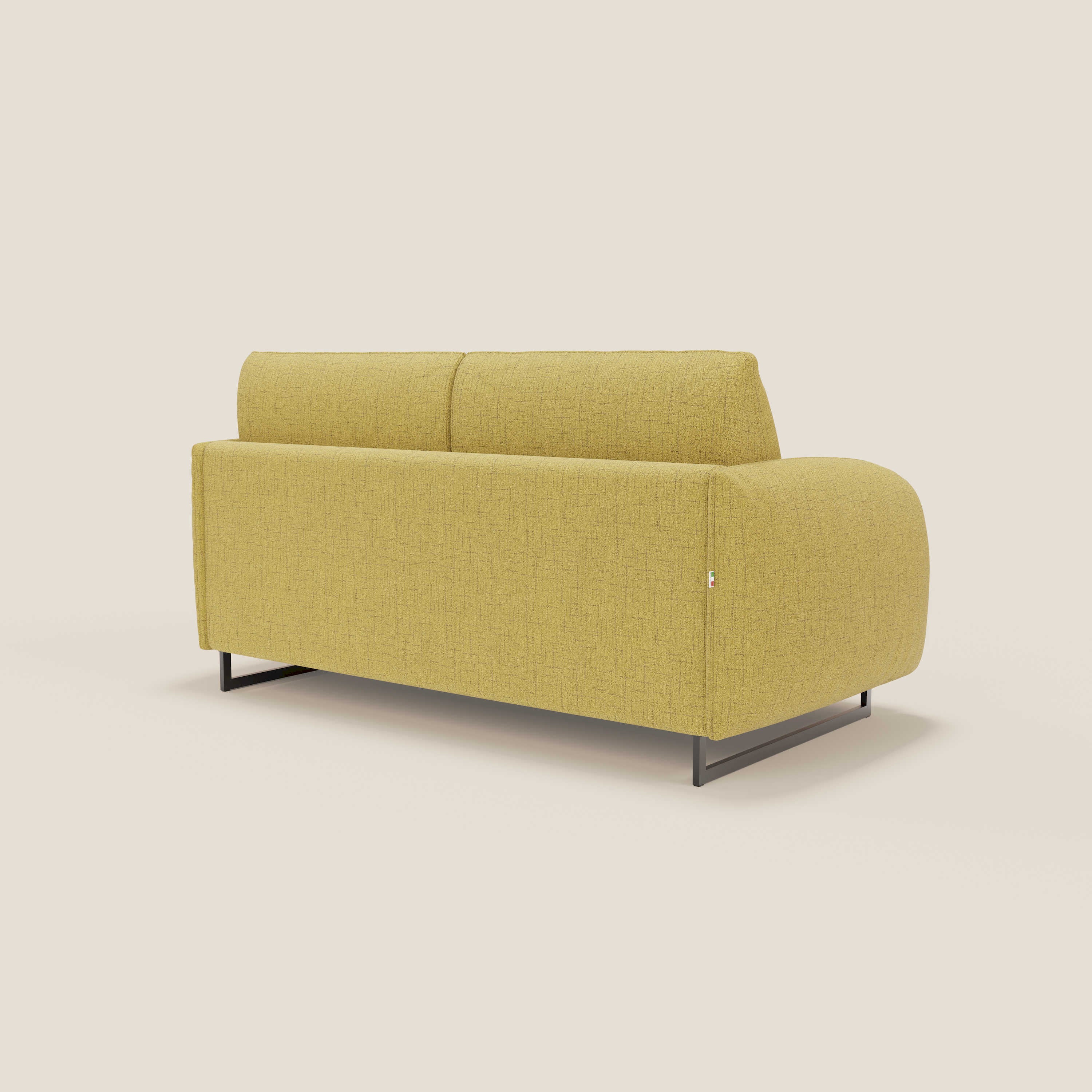 Ninfea Canapé convertible de design avec pieds hauts en métal et matelas H18 cm en tissu imperméable T03 jaune - Image 7