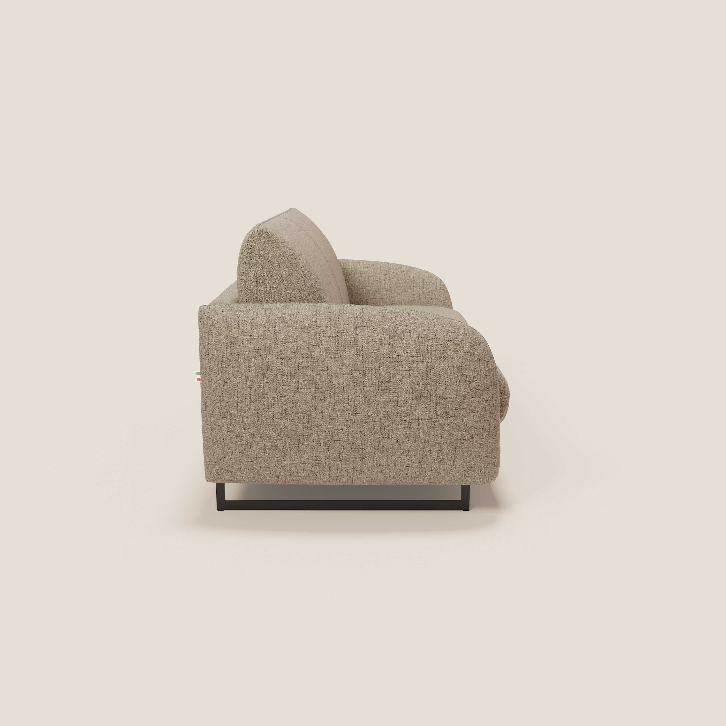 Ninfea Canapé convertible de design avec pieds hauts en métal et matelas H18 cm en tissu imperméable T03 marron - Image 6