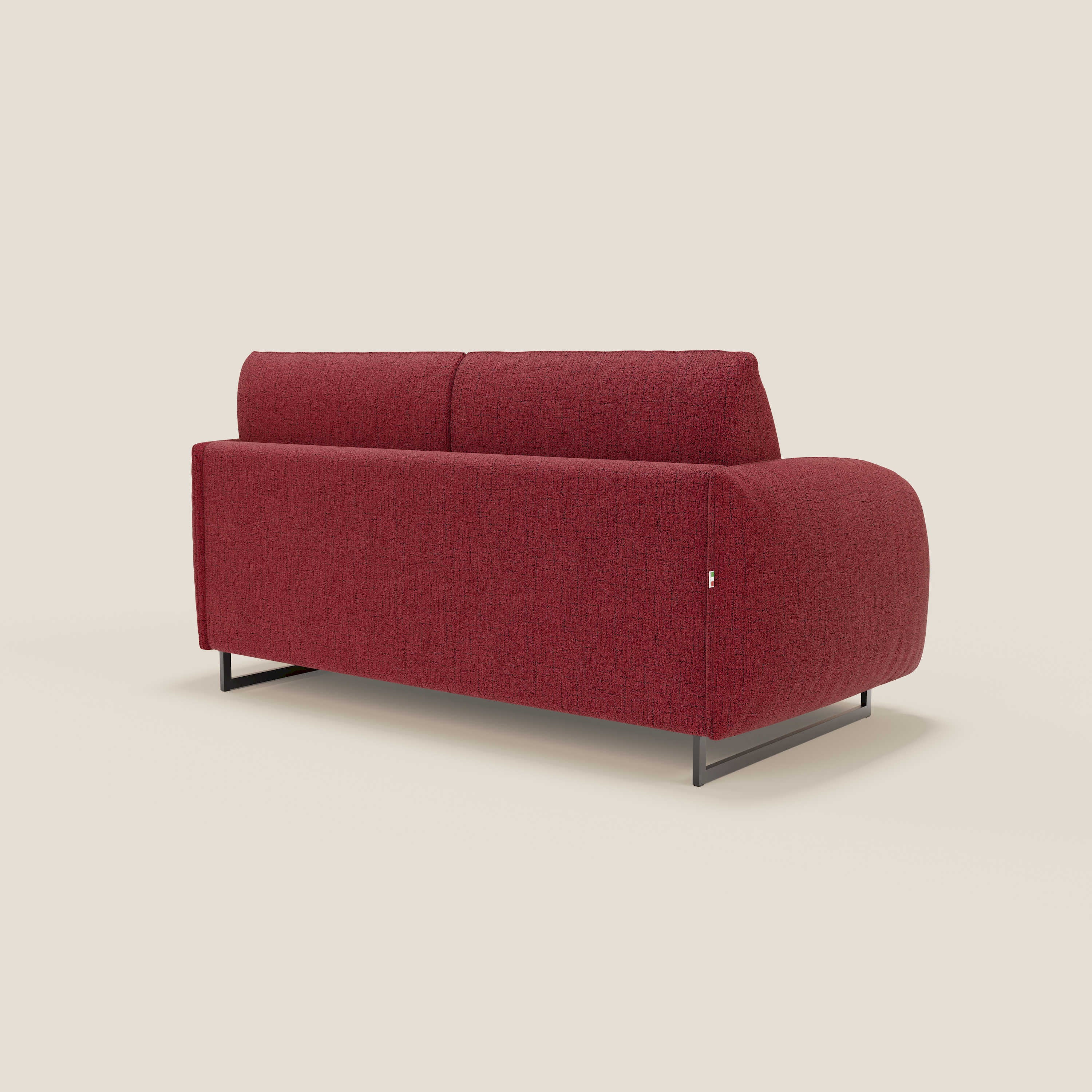 Ninfea Canapé convertible de design avec pieds hauts en métal et matelas H18 cm en tissu imperméable T03 rouge - Image 7