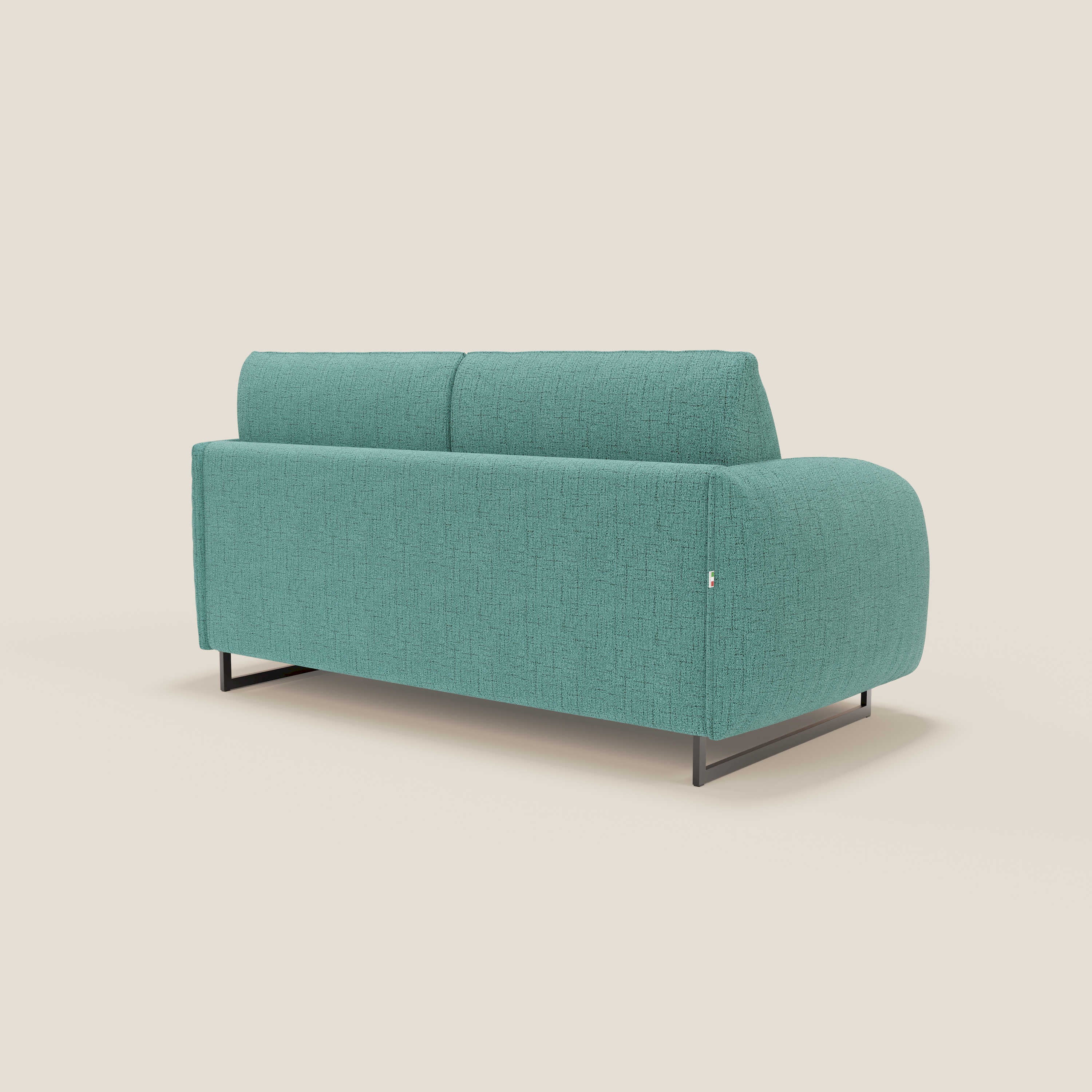 Ninfea Canapé convertible de design avec pieds hauts en métal et matelas H18 cm en tissu imperméable T03 vert aquamarine - Image 7