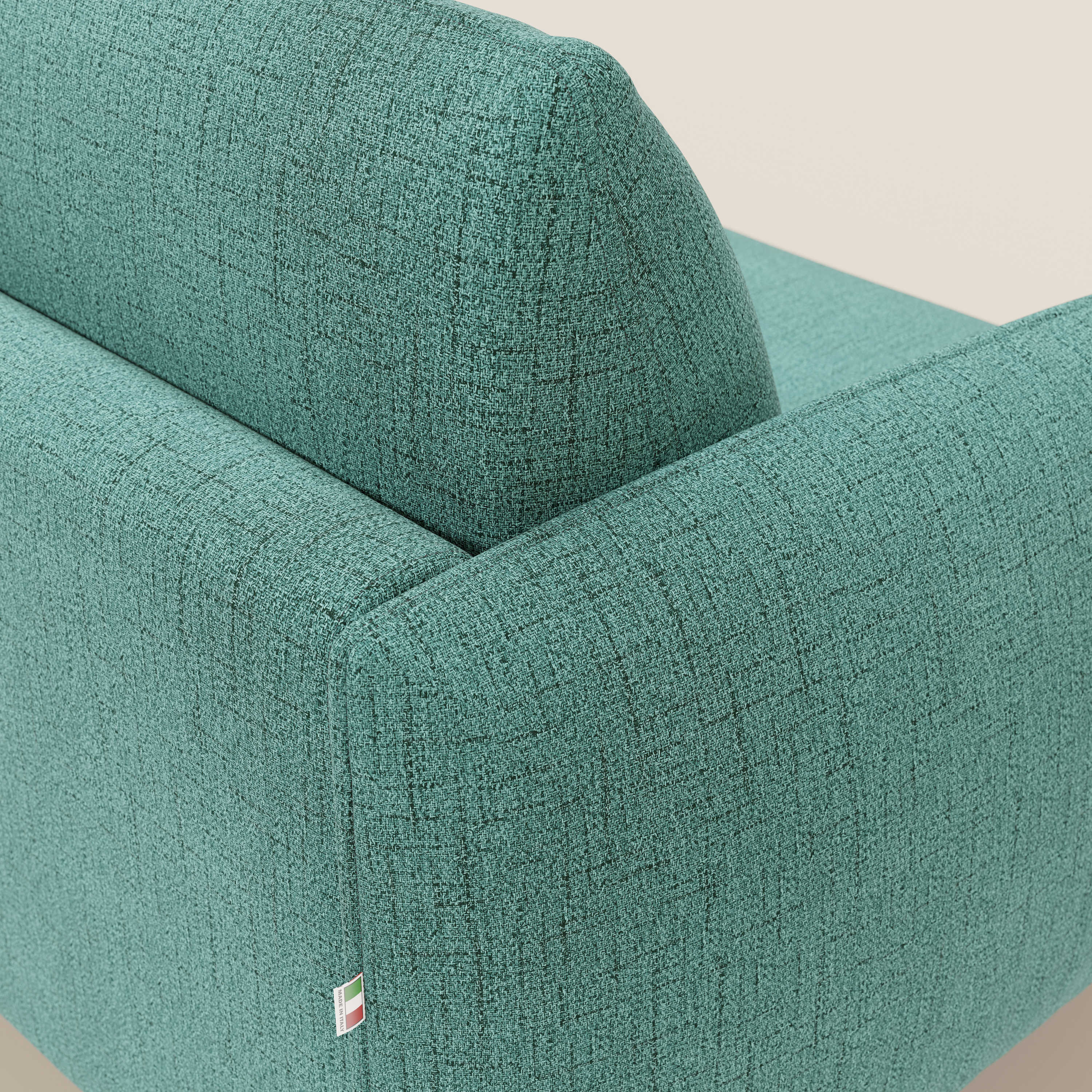 Ninfea Canapé convertible de design avec pieds hauts en métal et matelas H18 cm en tissu imperméable T03 vert aquamarine - Image 8