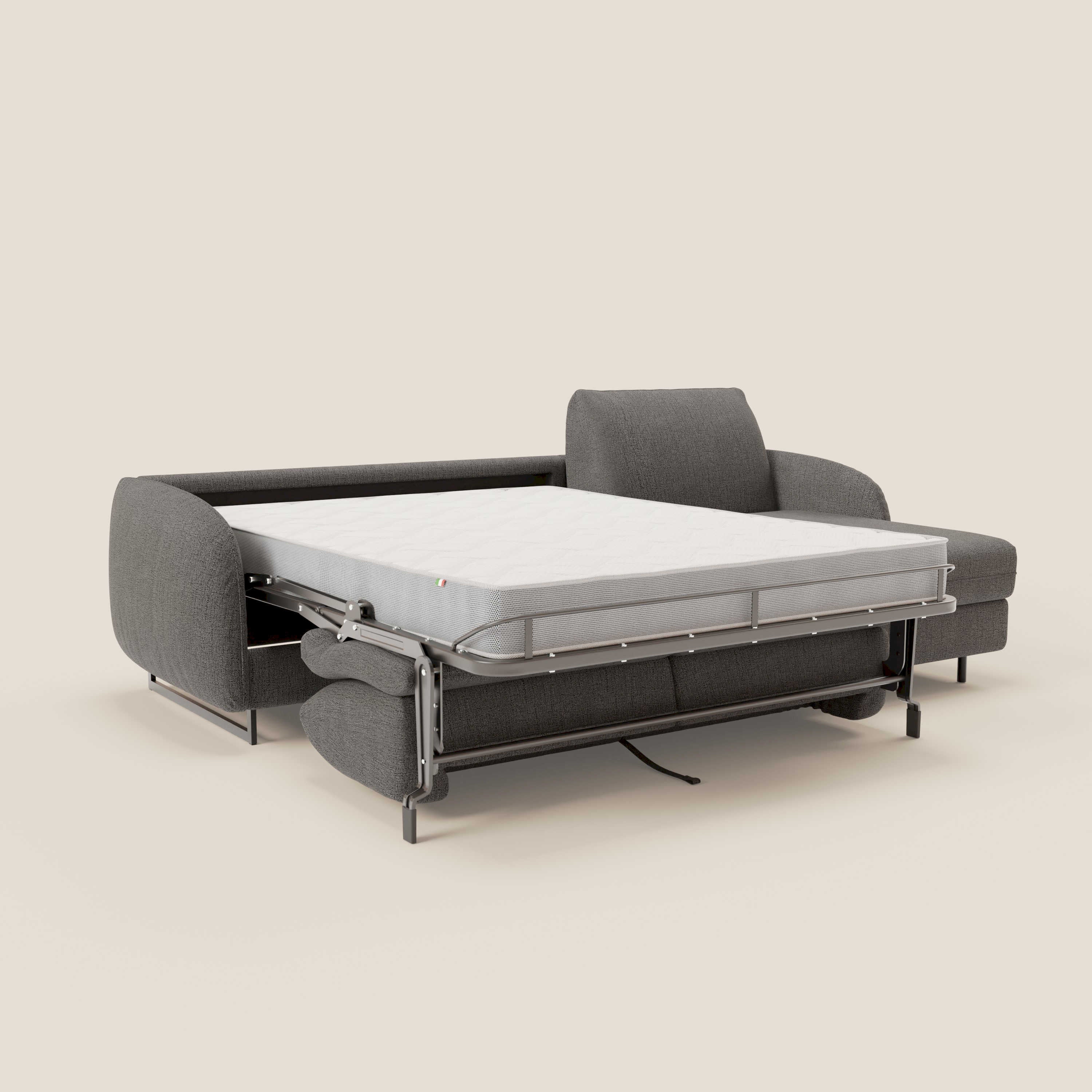 Ninfea Canapé d'angle convertible avec chaise longue coffre, matelas H18 cm et pieds en métal en tissu imperméable T03 anthracite - Image 11