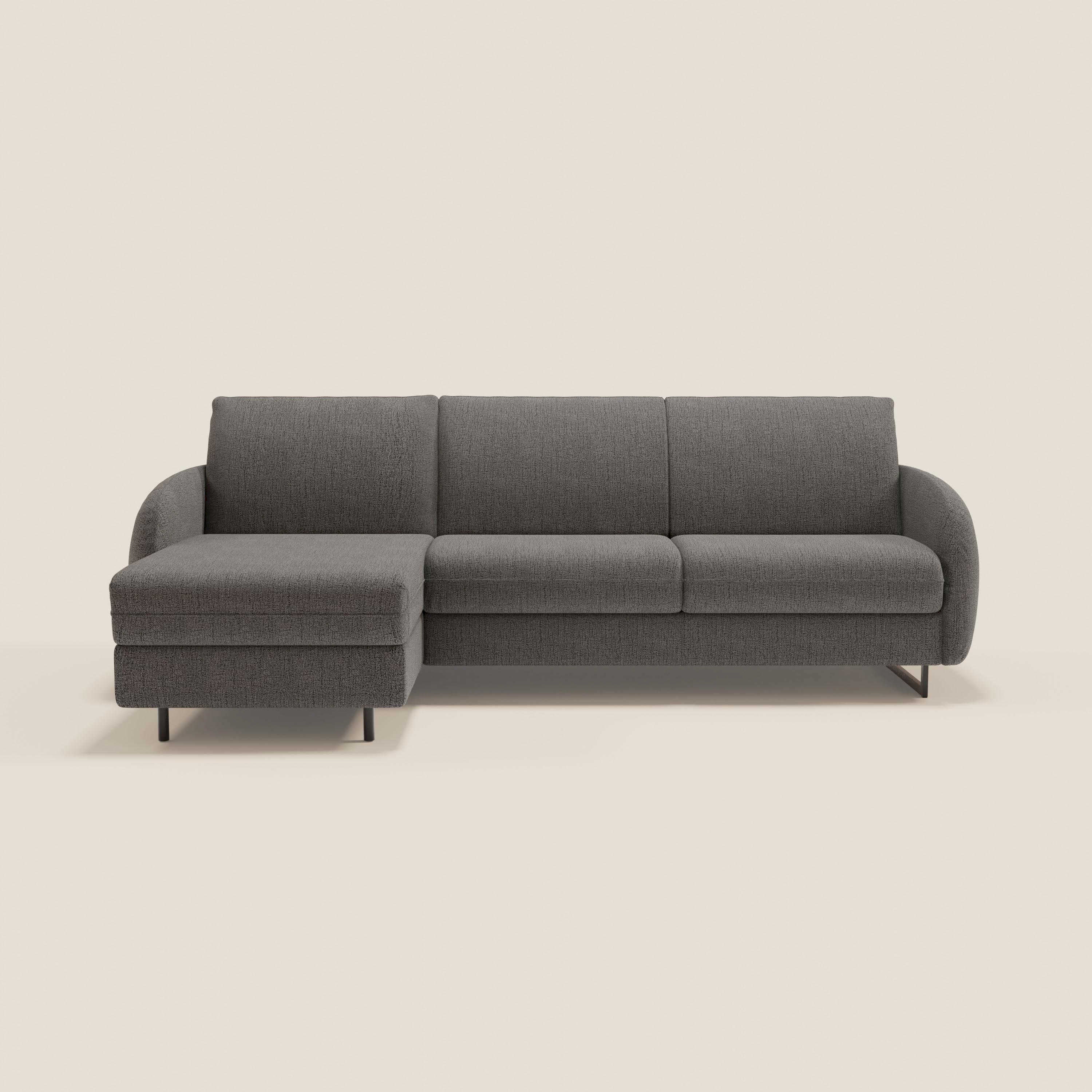 Ninfea Canapé d'angle convertible avec chaise longue coffre, matelas H18 cm et pieds en métal en tissu imperméable T03 anthracite - Image 12