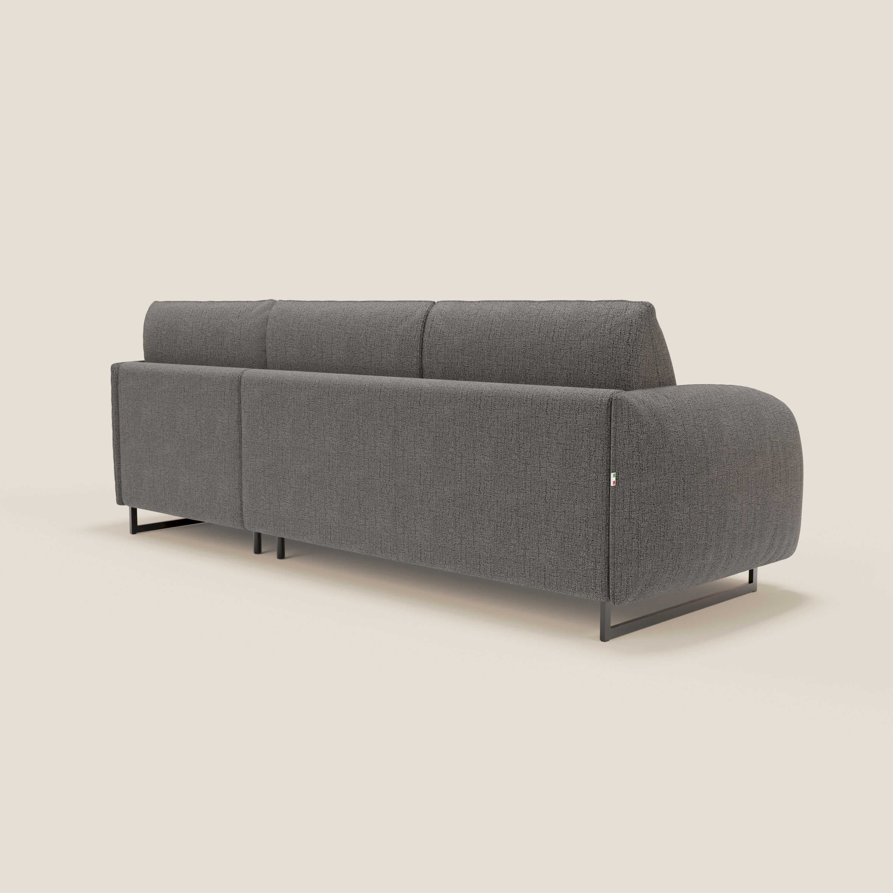 Ninfea Canapé d'angle convertible avec chaise longue coffre, matelas H18 cm et pieds en métal en tissu imperméable T03 anthracite - Image 7