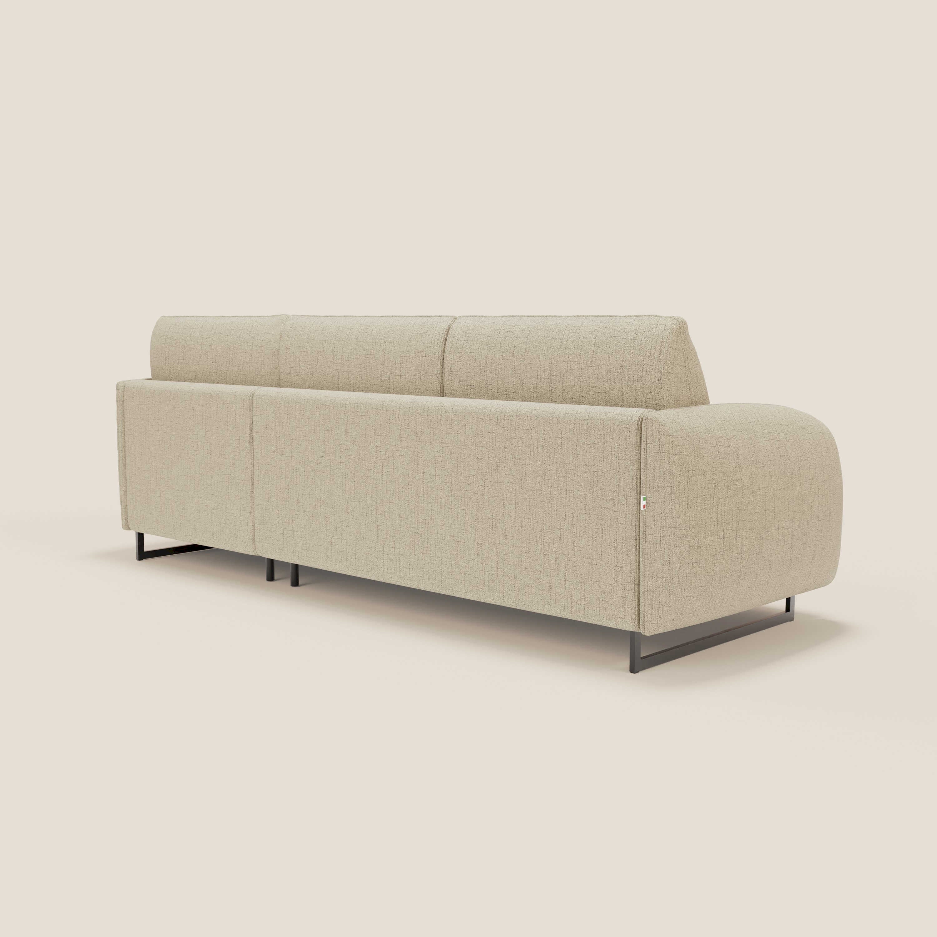 Ninfea Canapé d'angle convertible avec chaise longue coffre, matelas H18 cm et pieds en métal en tissu imperméable T03 beige - Image 7