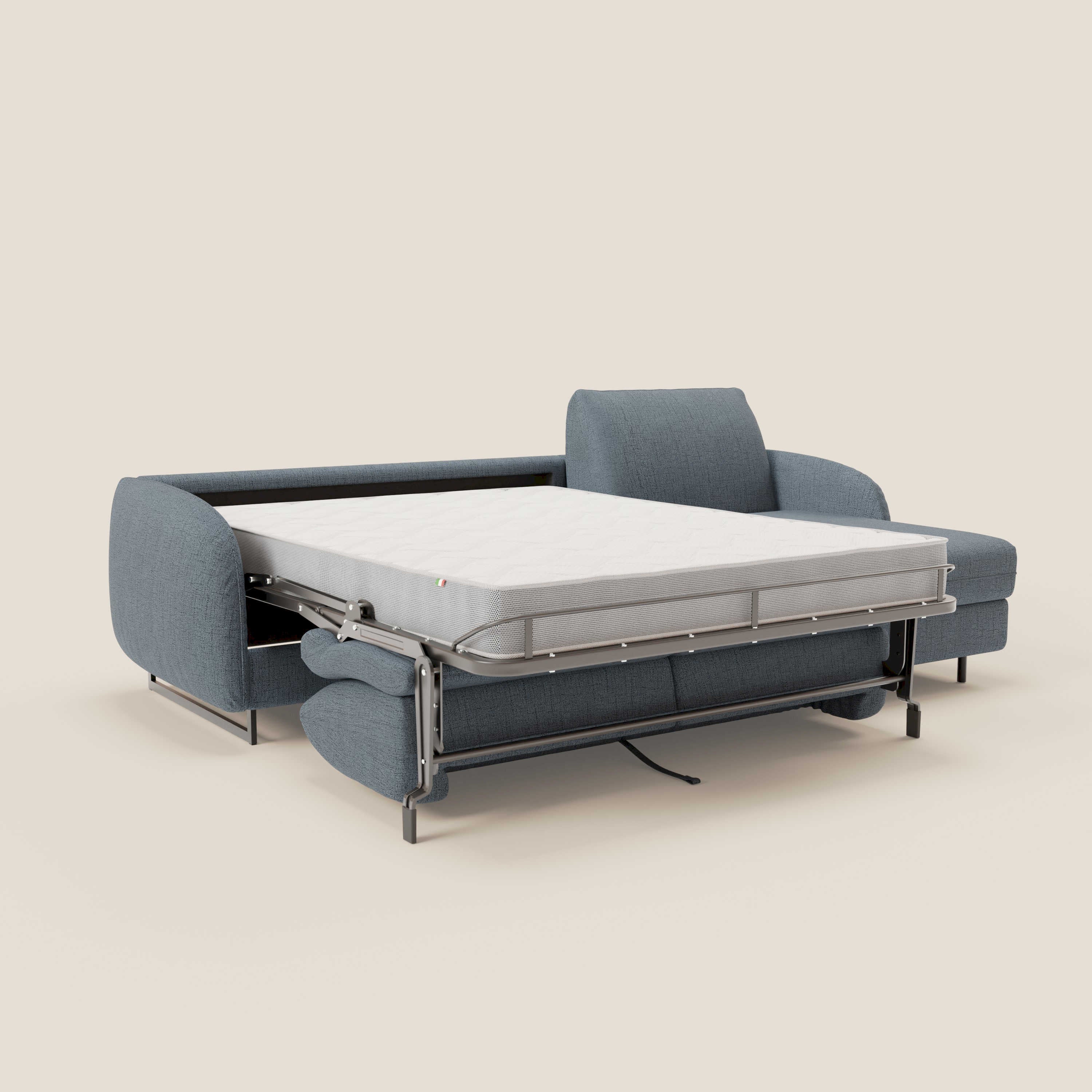 Ninfea Canapé d'angle convertible avec chaise longue coffre, matelas H18 cm et pieds en métal en tissu imperméable T03 bleu - Image 11