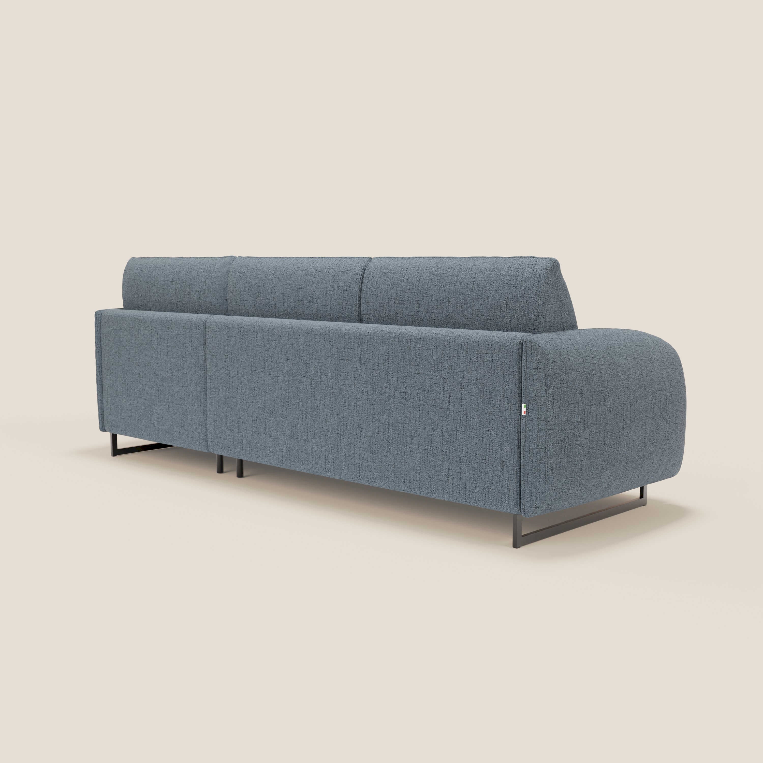 Ninfea Canapé d'angle convertible avec chaise longue coffre, matelas H18 cm et pieds en métal en tissu imperméable T03 bleu - Image 7