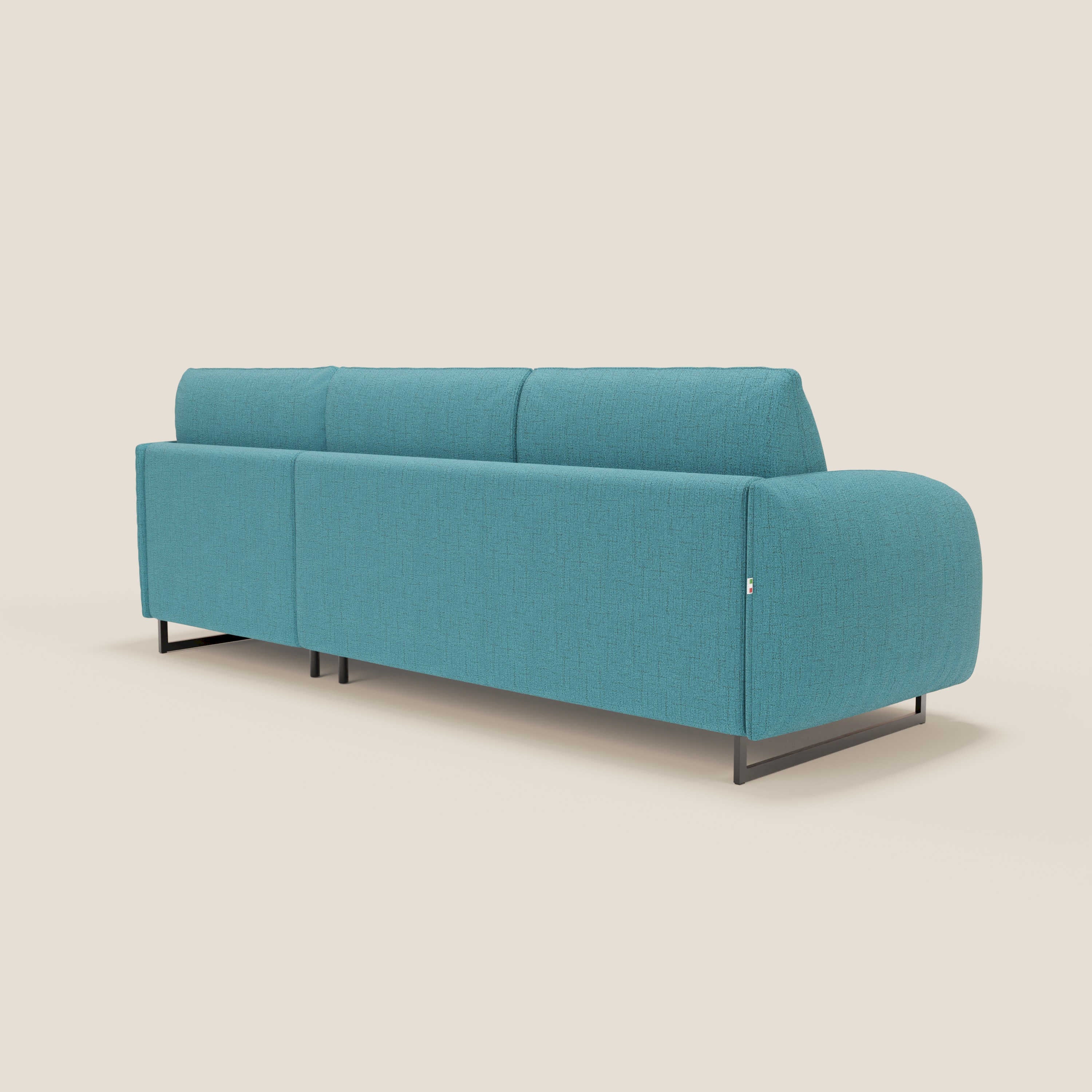 Ninfea Canapé d'angle convertible avec chaise longue coffre, matelas H18 cm et pieds en métal en tissu imperméable T03 bleu ciel - Image 7