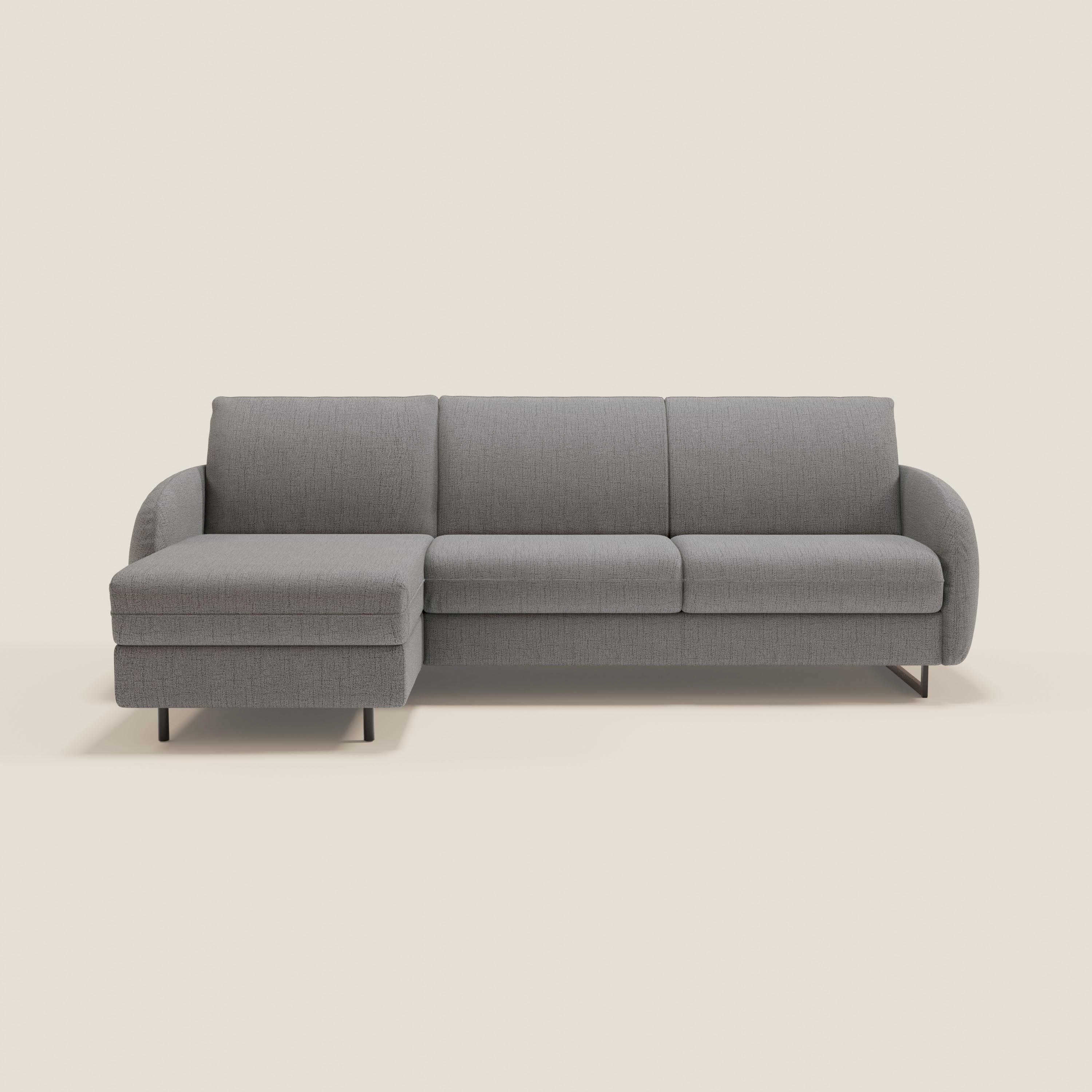 Ninfea Canapé d'angle convertible avec chaise longue coffre, matelas H18 cm et pieds en métal en tissu imperméable T03 gris - Image 12