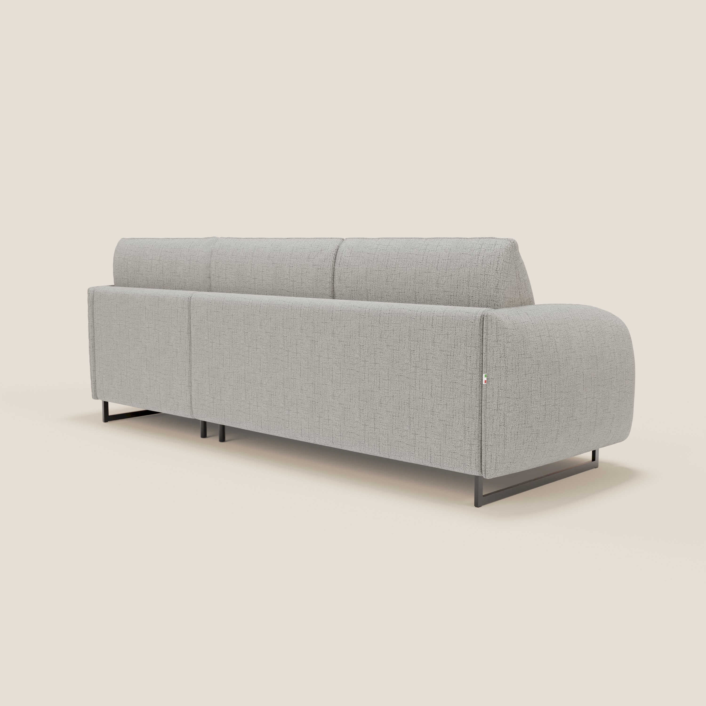 Ninfea Canapé d'angle convertible avec chaise longue coffre, matelas H18 cm et pieds en métal en tissu imperméable T03 gris clair - Image 7