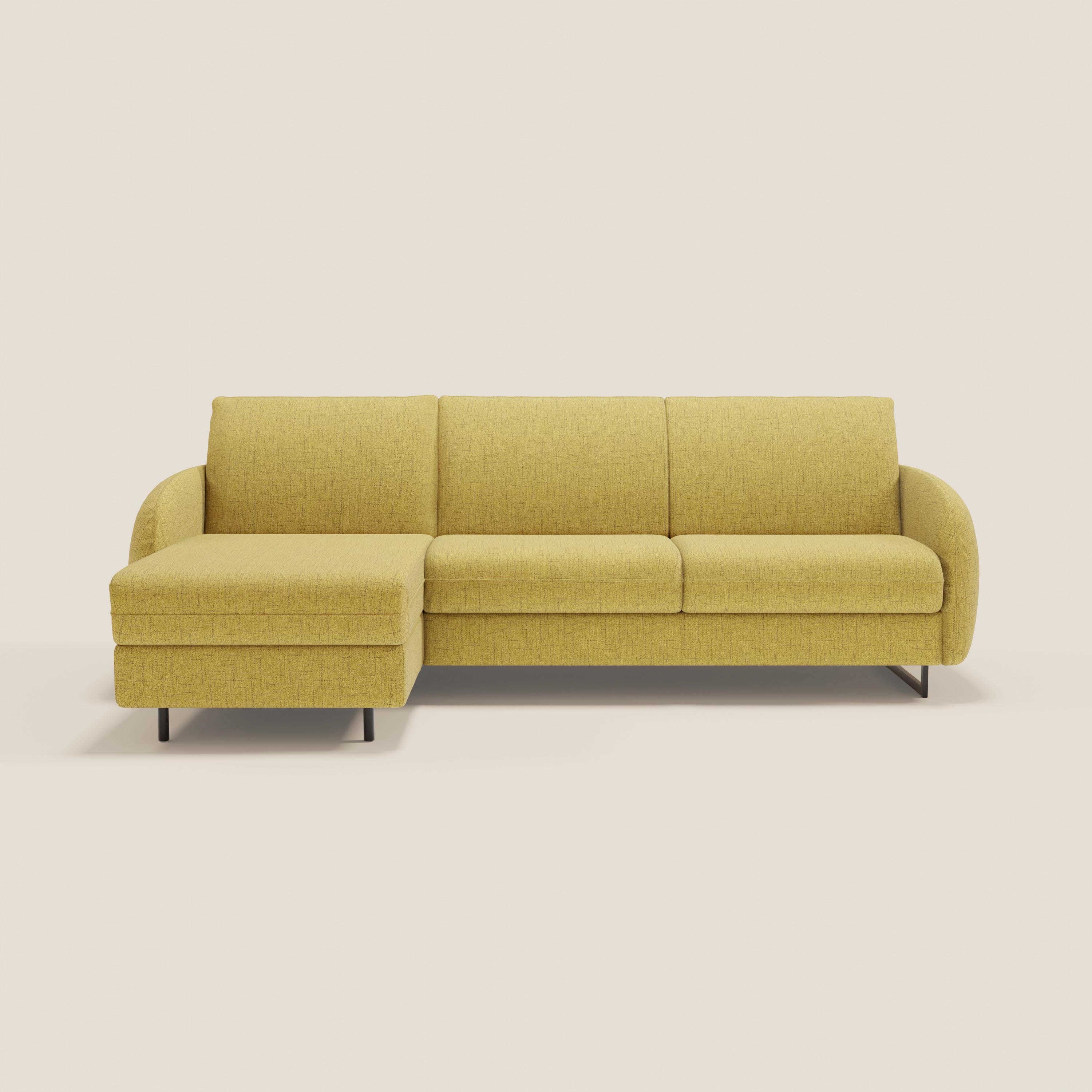 Ninfea Canapé d'angle convertible avec chaise longue coffre, matelas H18 cm et pieds en métal en tissu imperméable T03 jaune - Image 12