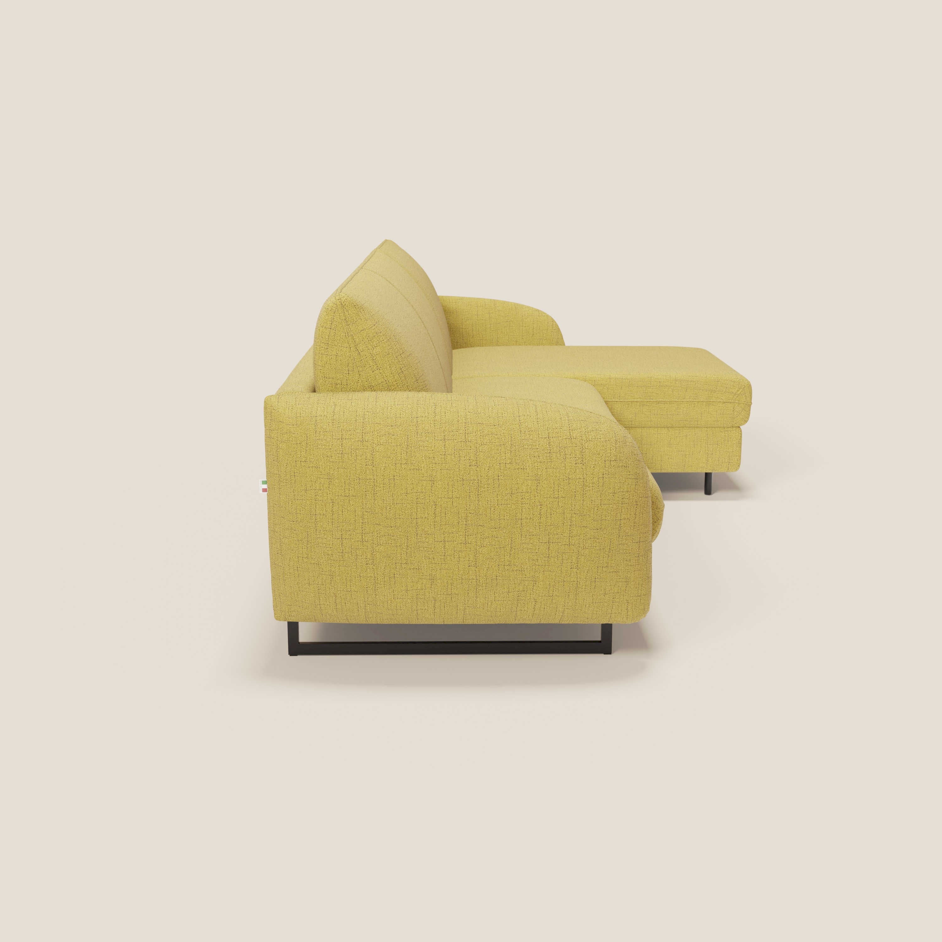 Ninfea Canapé d'angle convertible avec chaise longue coffre, matelas H18 cm et pieds en métal en tissu imperméable T03 jaune - Image 6
