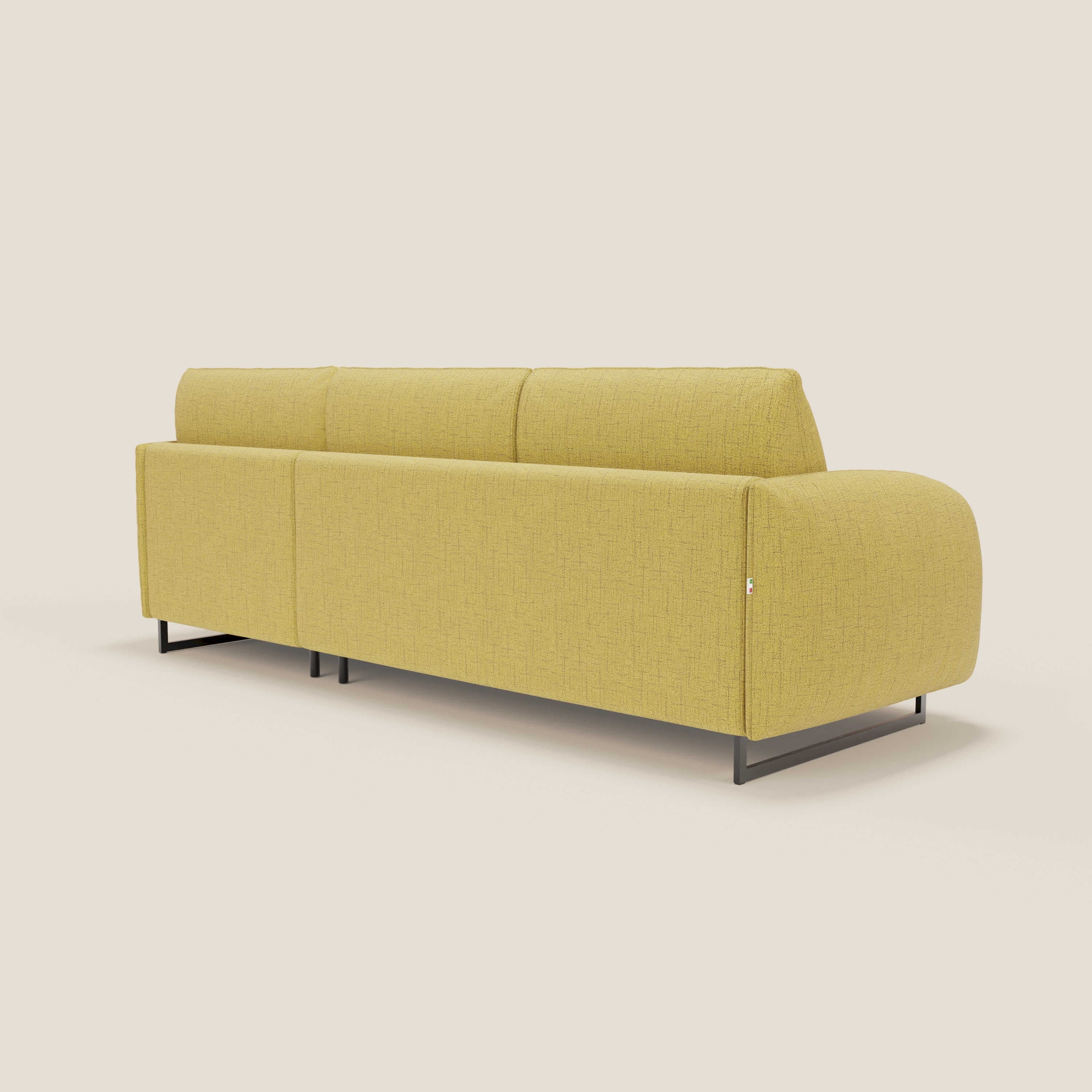 Ninfea Canapé d'angle convertible avec chaise longue coffre, matelas H18 cm et pieds en métal en tissu imperméable T03 jaune - Image 7