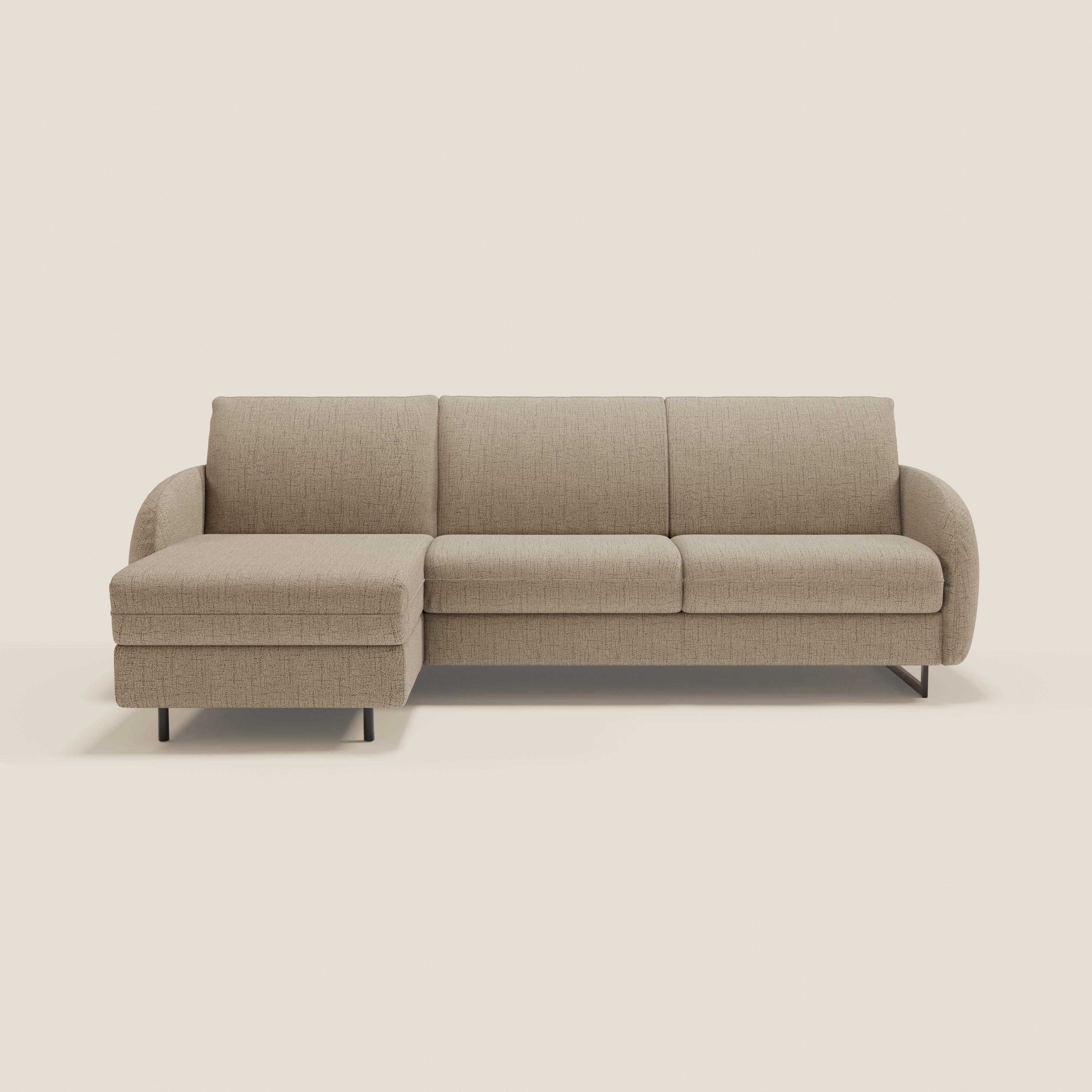 Ninfea Canapé d'angle convertible avec chaise longue coffre, matelas H18 cm et pieds en métal en tissu imperméable T03 marron - Image 12
