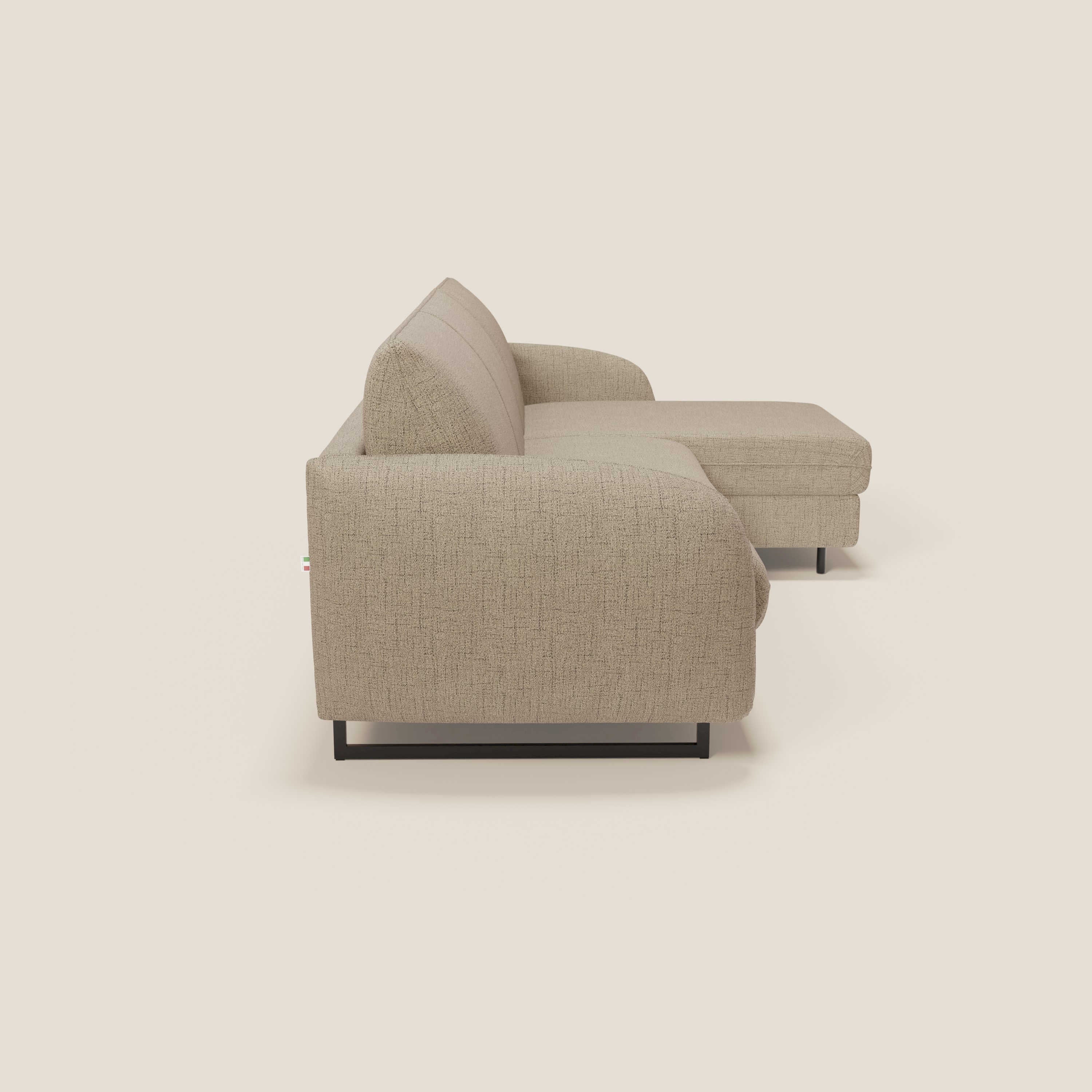 Ninfea Canapé d'angle convertible avec chaise longue coffre, matelas H18 cm et pieds en métal en tissu imperméable T03 marron - Image 6