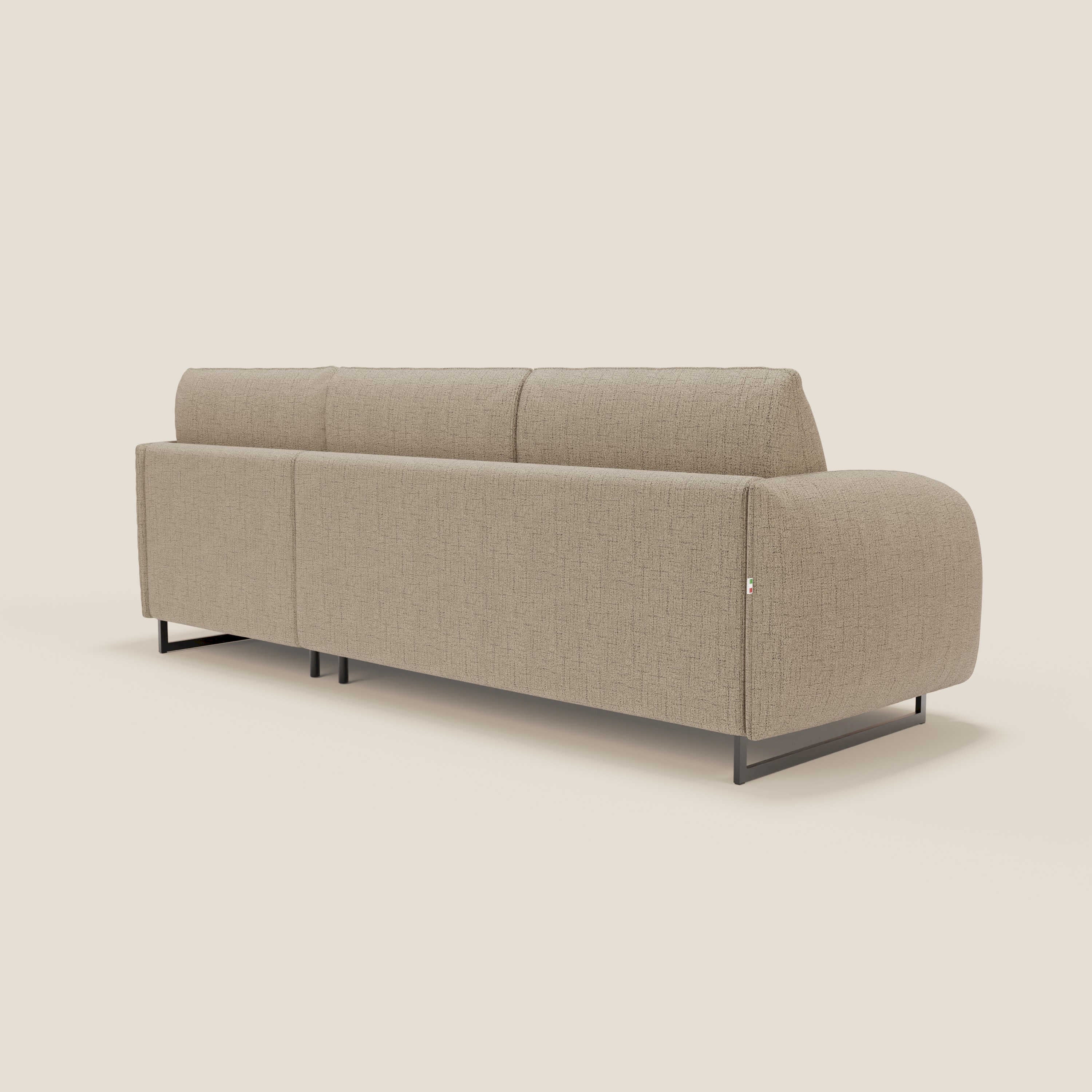 Ninfea Canapé d'angle convertible avec chaise longue coffre, matelas H18 cm et pieds en métal en tissu imperméable T03 marron - Image 7