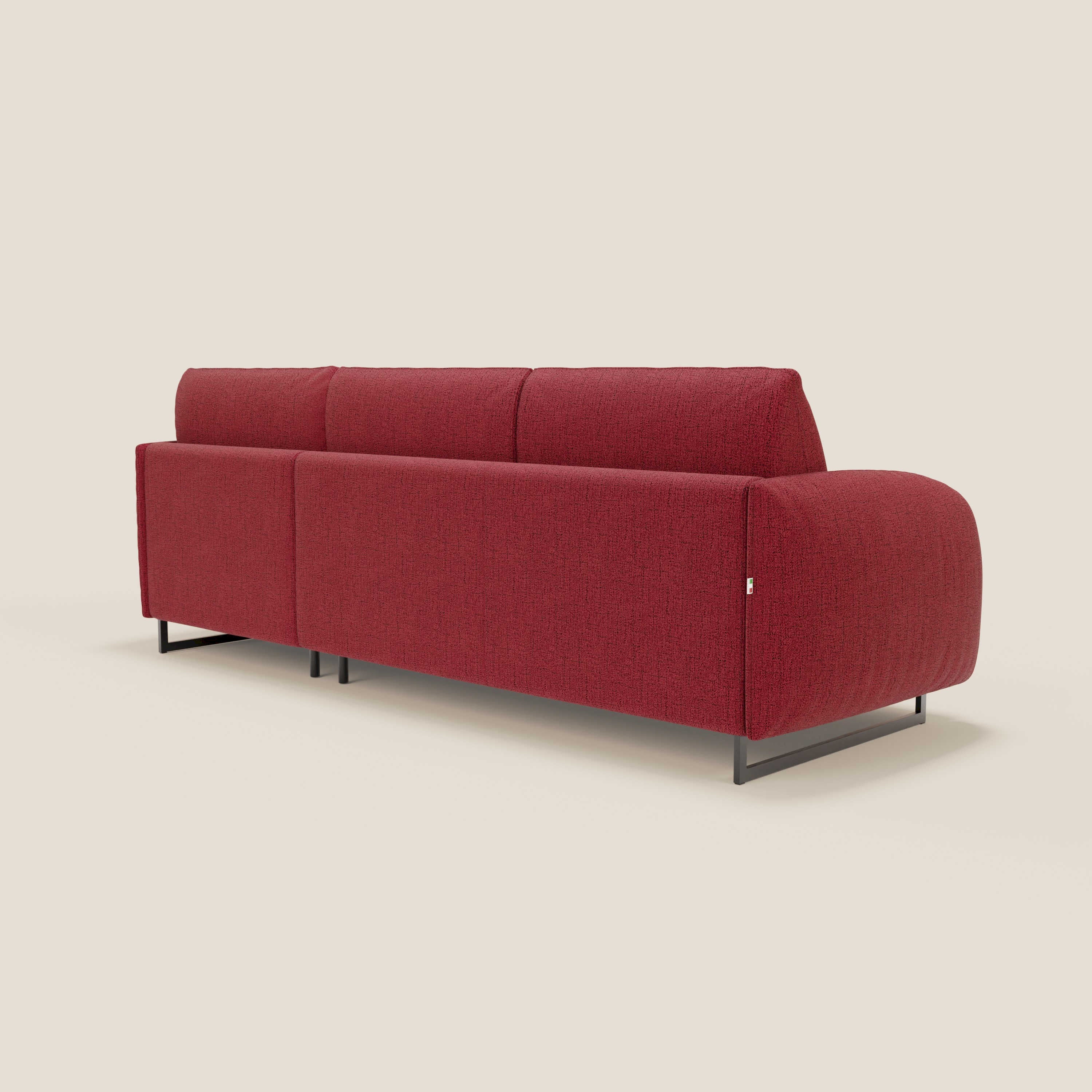 Ninfea Canapé d'angle convertible avec chaise longue coffre, matelas H18 cm et pieds en métal en tissu imperméable T03 rouge - Image 7