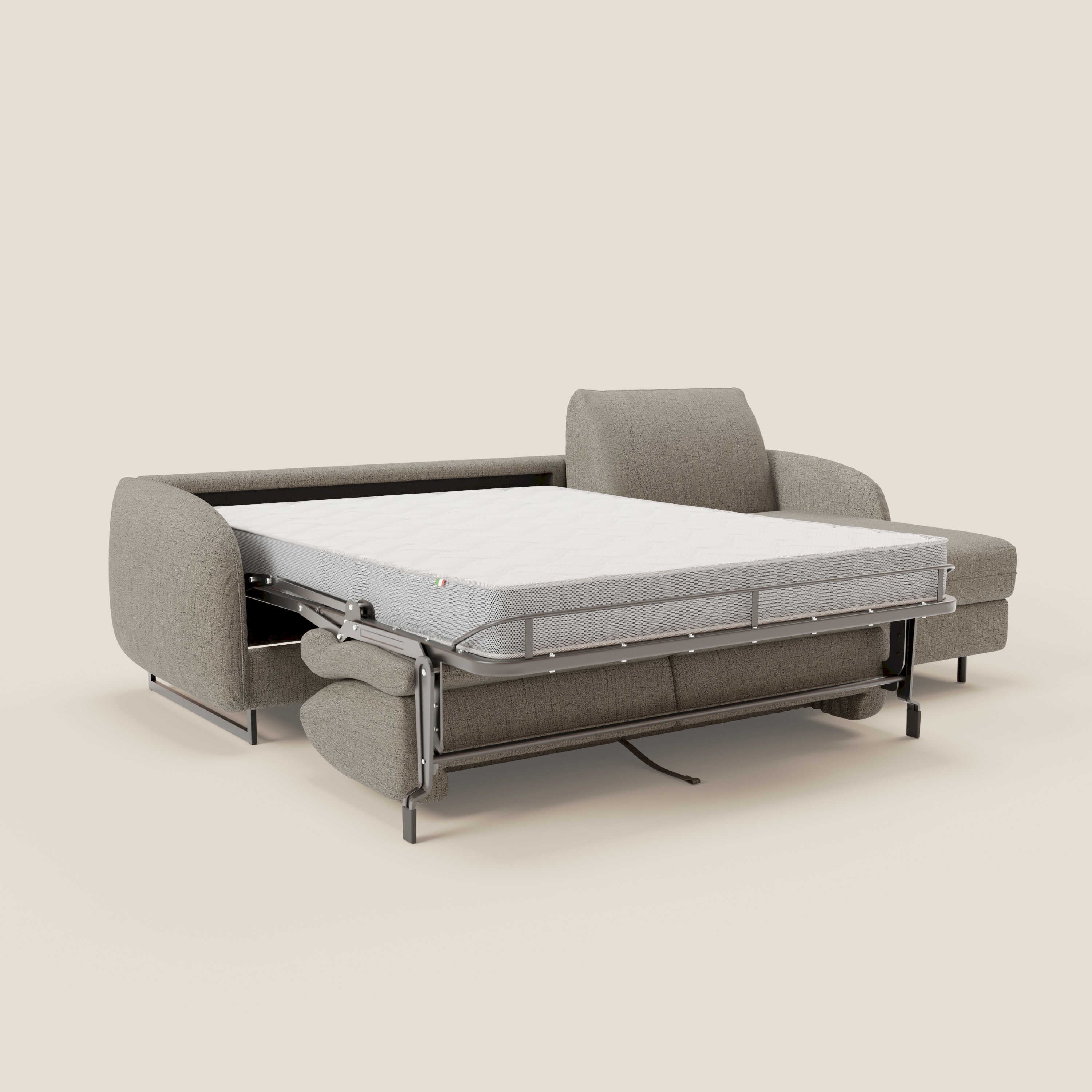 Ninfea Canapé d'angle convertible avec chaise longue coffre, matelas H18 cm et pieds en métal en tissu imperméable T03 taupe - Image 11