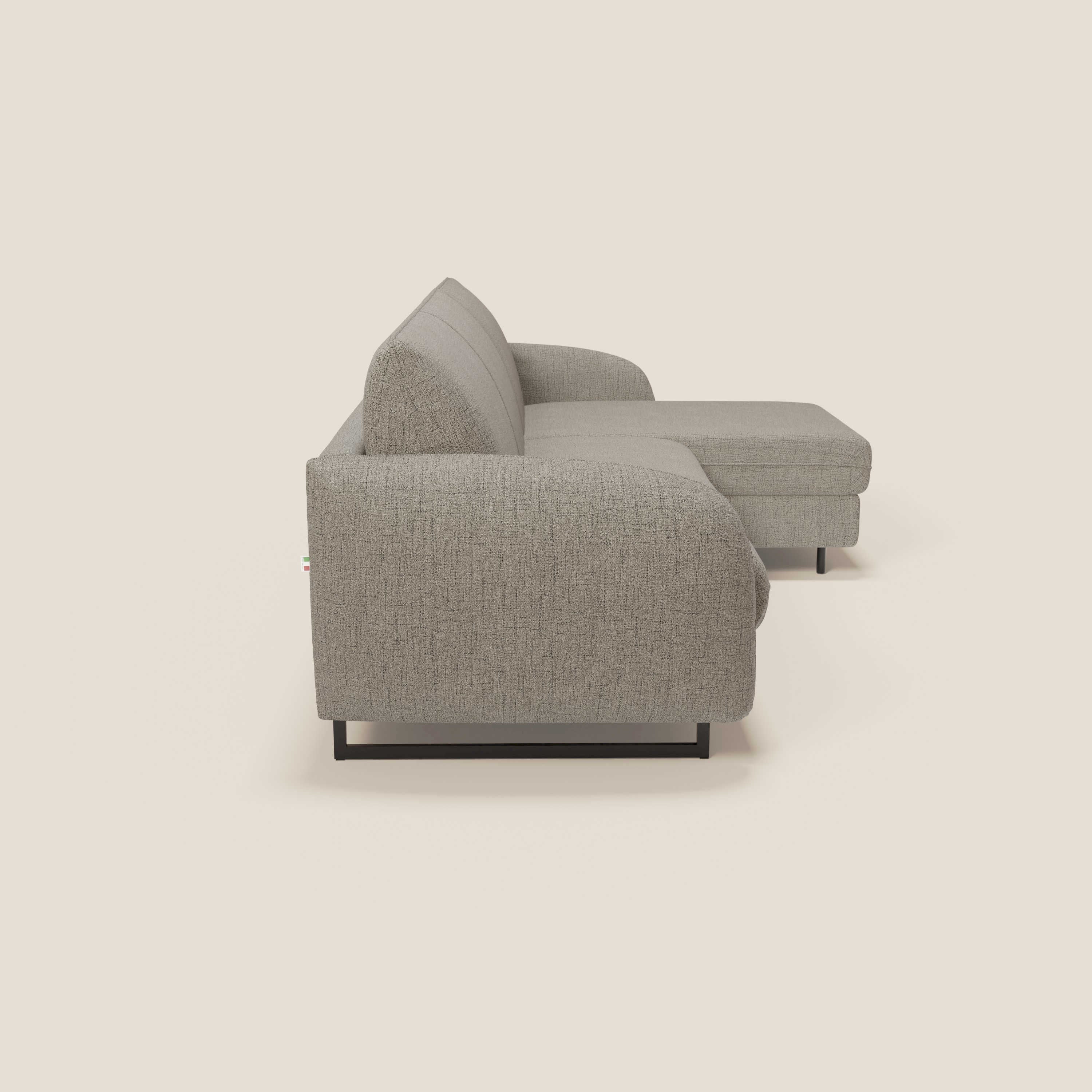 Ninfea Canapé d'angle convertible avec chaise longue coffre, matelas H18 cm et pieds en métal en tissu imperméable T03 taupe - Image 6