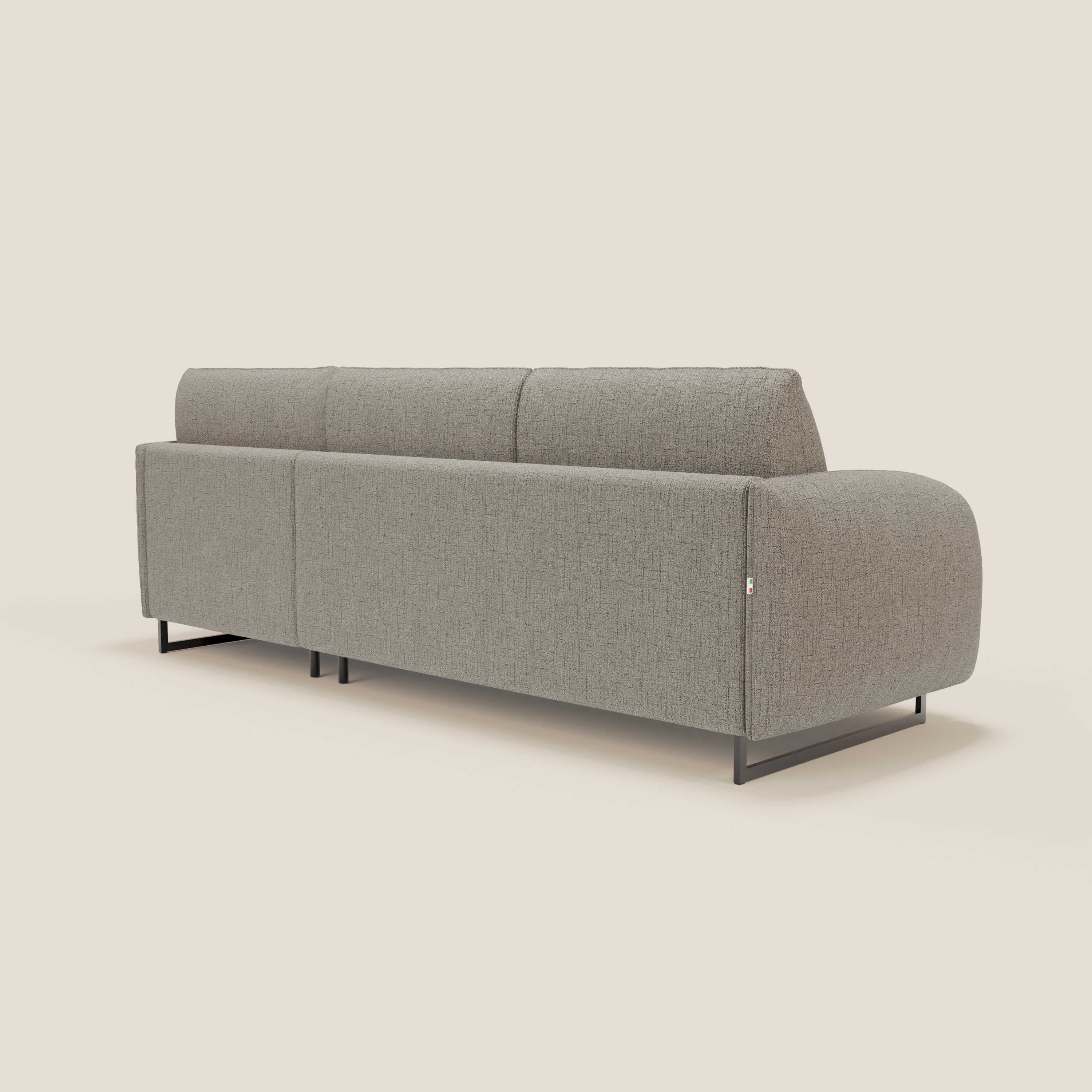 Ninfea Canapé d'angle convertible avec chaise longue coffre, matelas H18 cm et pieds en métal en tissu imperméable T03 taupe - Image 7