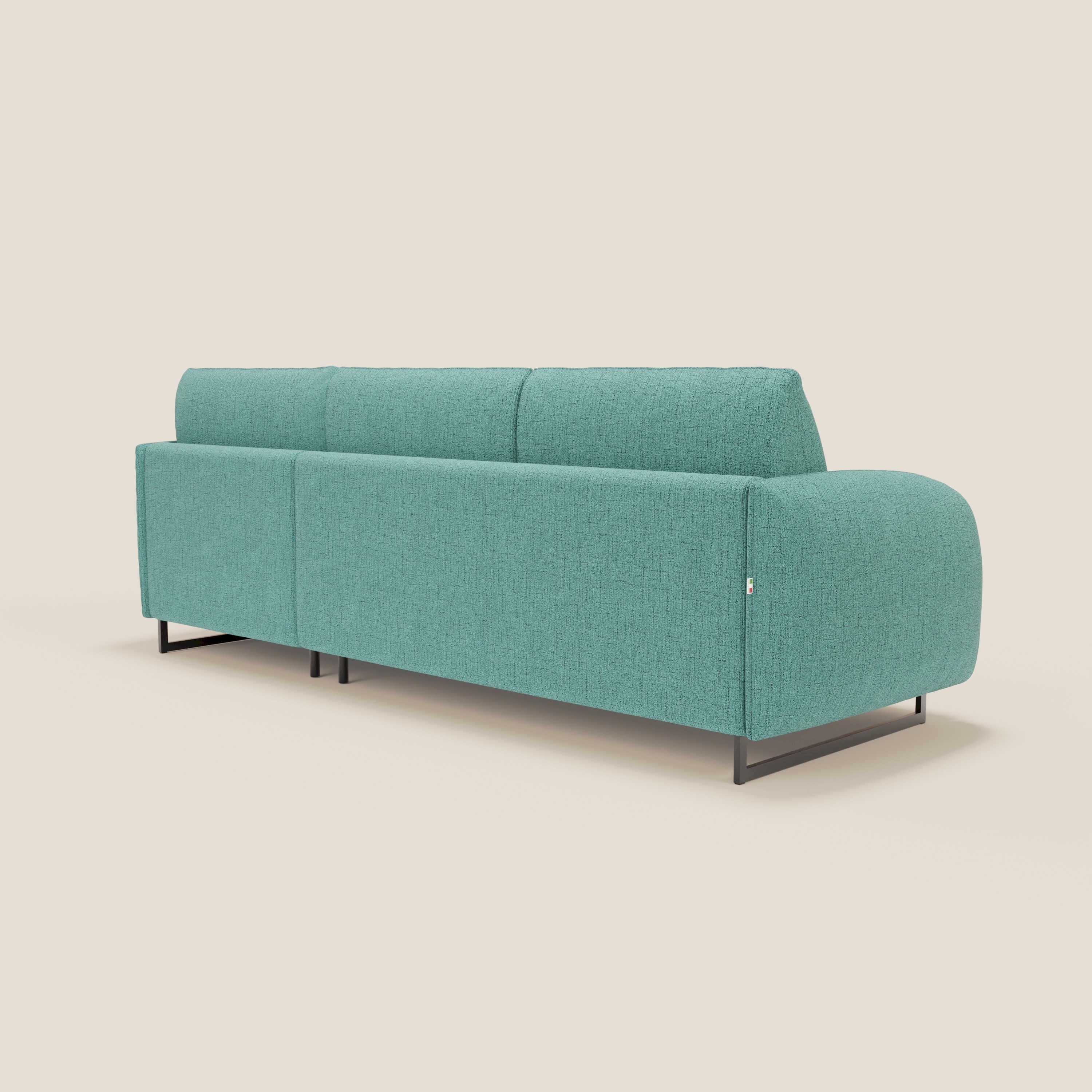Ninfea Canapé d'angle convertible avec chaise longue coffre, matelas H18 cm et pieds en métal en tissu imperméable T03 vert aquamarine - Image 7