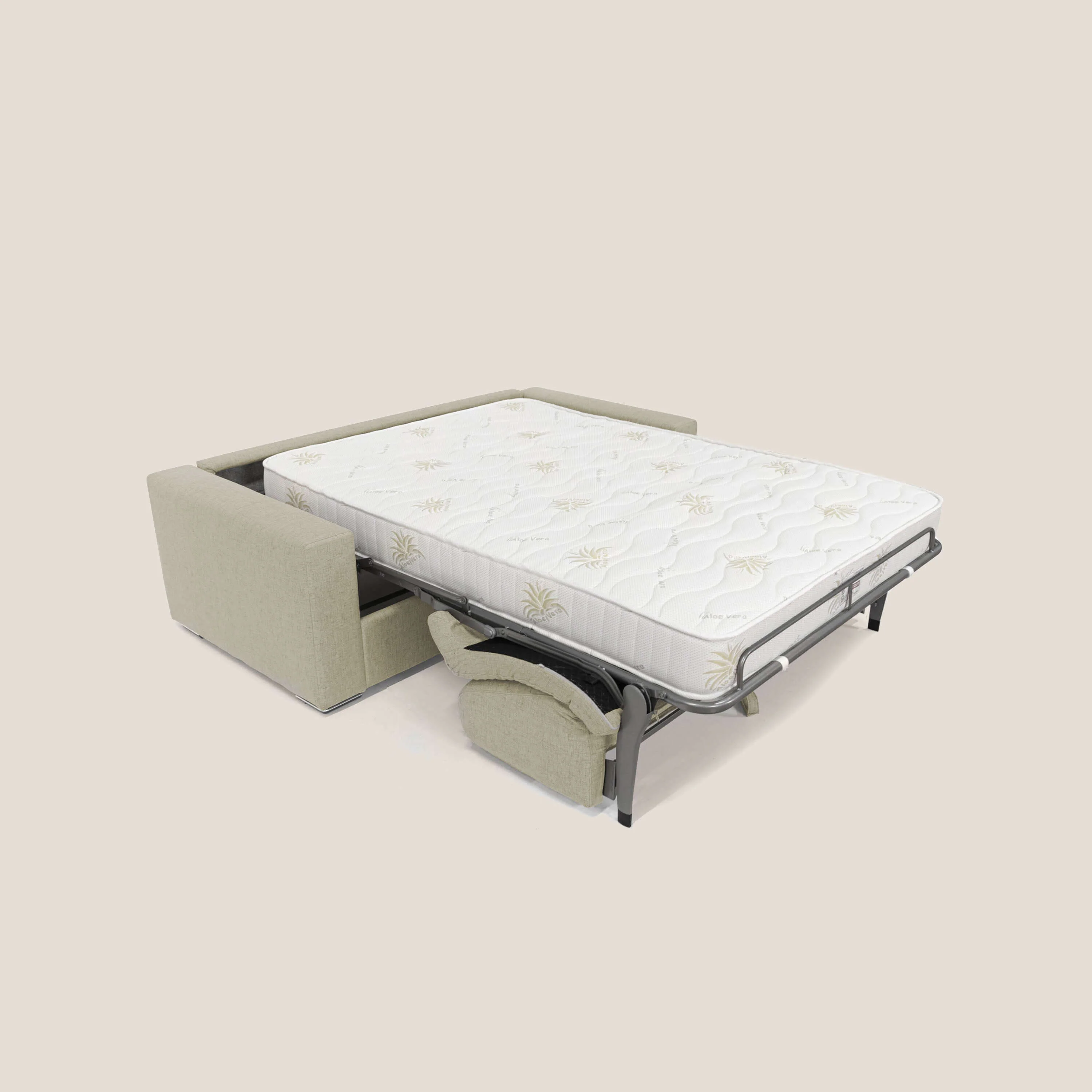 Nixon Canapé convertible avec matelas 20cm en tissu imperméable T03 beige - Image 2