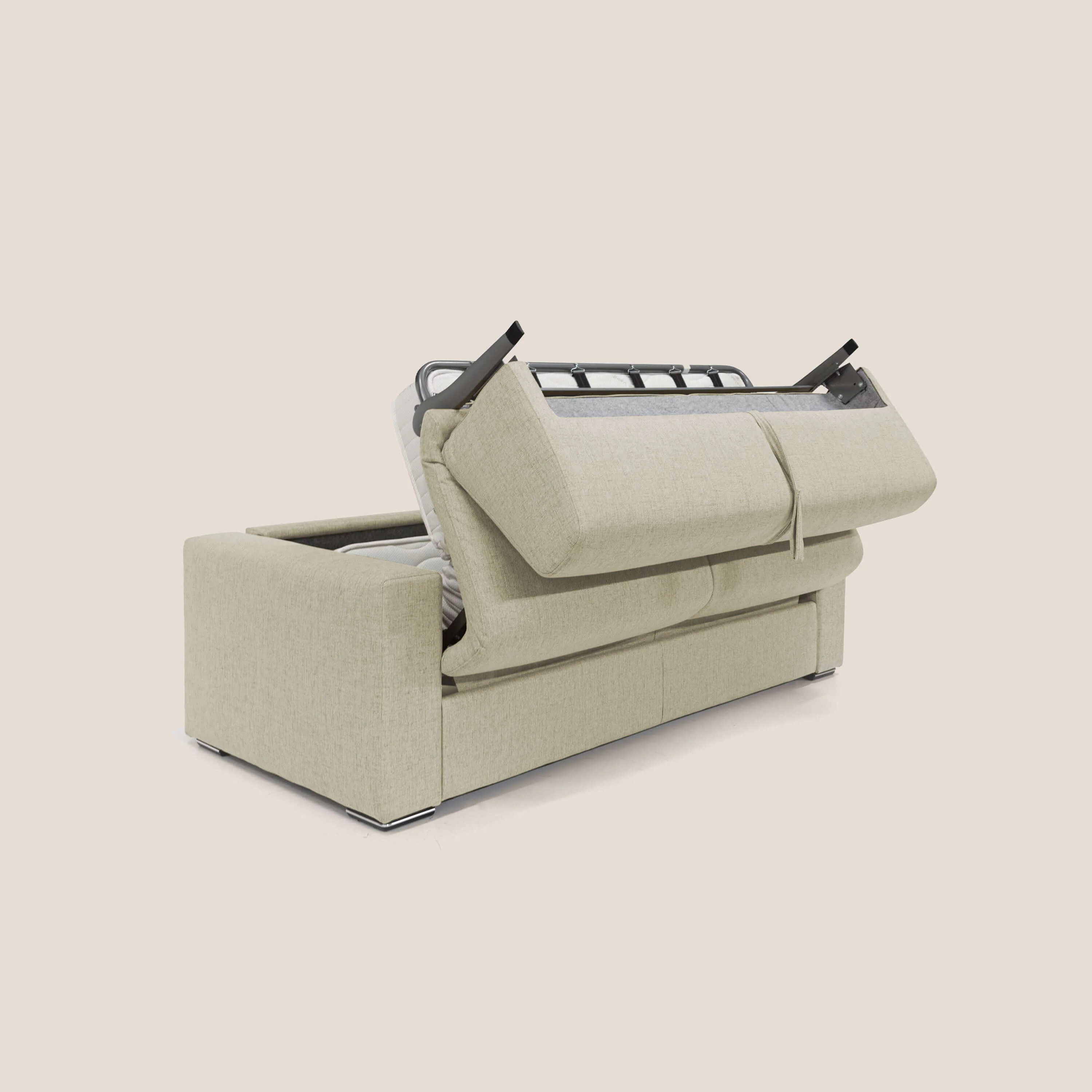 Nixon Canapé convertible avec matelas 20cm en tissu imperméable T03 beige - Image 3