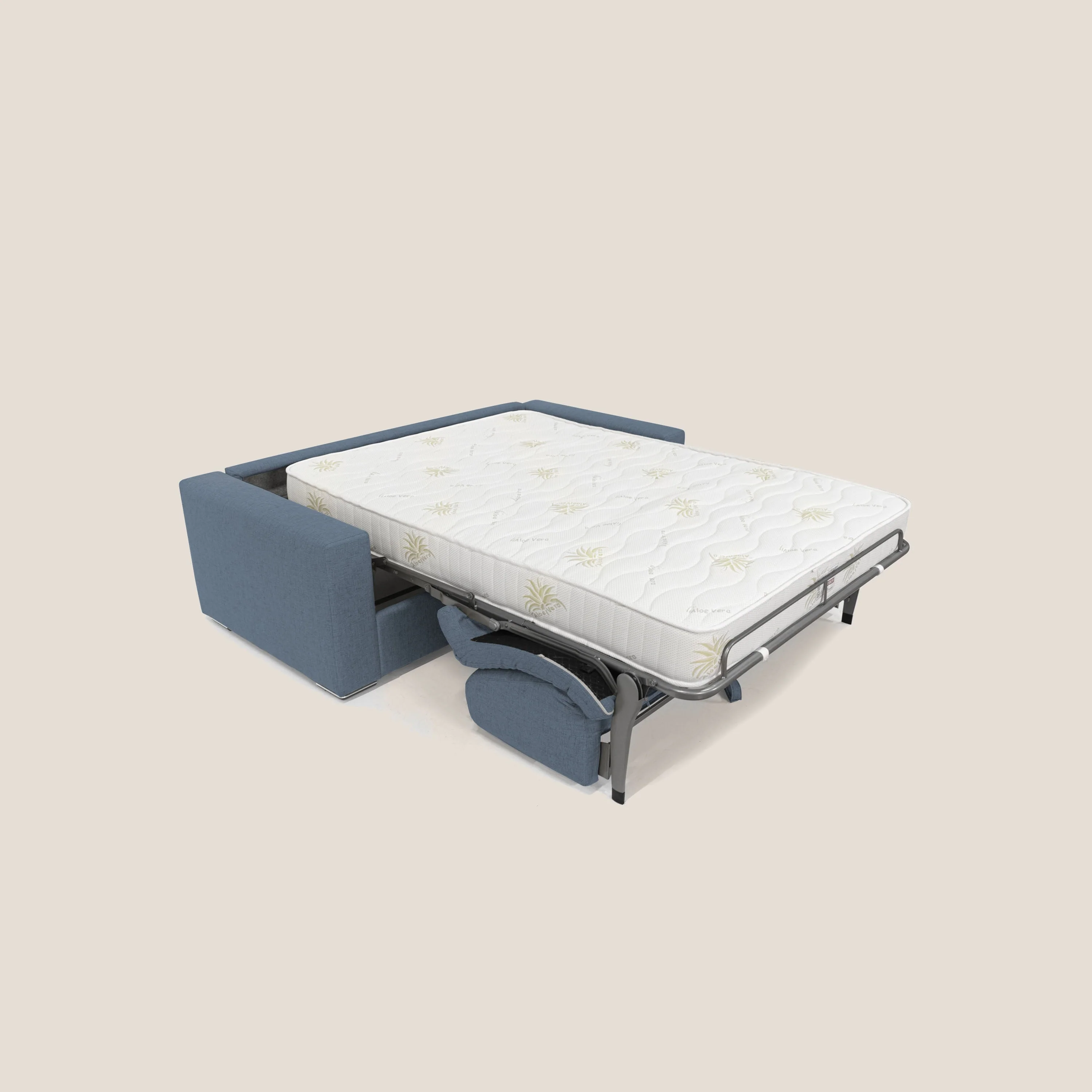 Nixon Canapé convertible avec matelas 20cm en tissu imperméable T03 bleu - Image 2