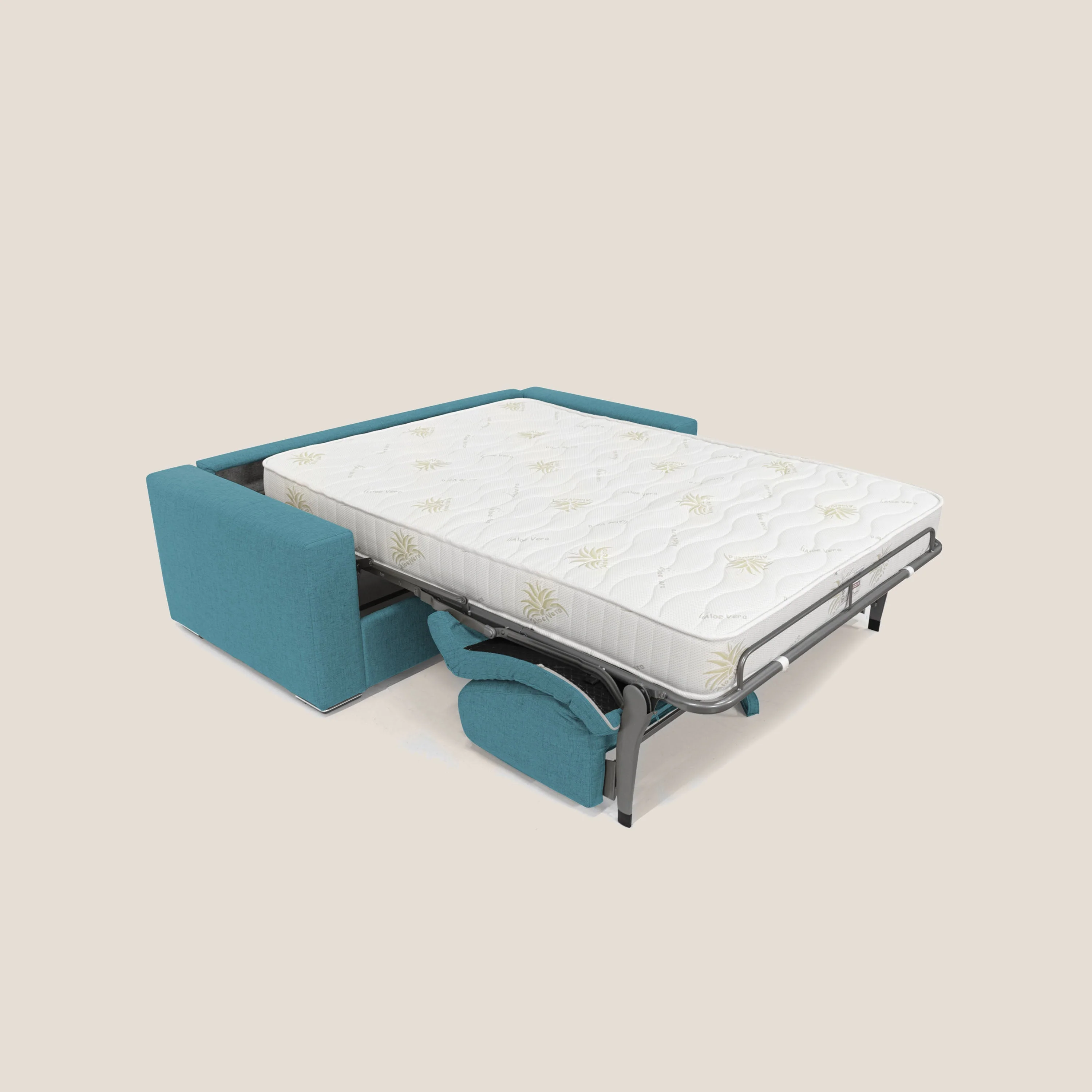 Nixon Canapé convertible avec matelas 20cm en tissu imperméable T03 bleu ciel - Image 2