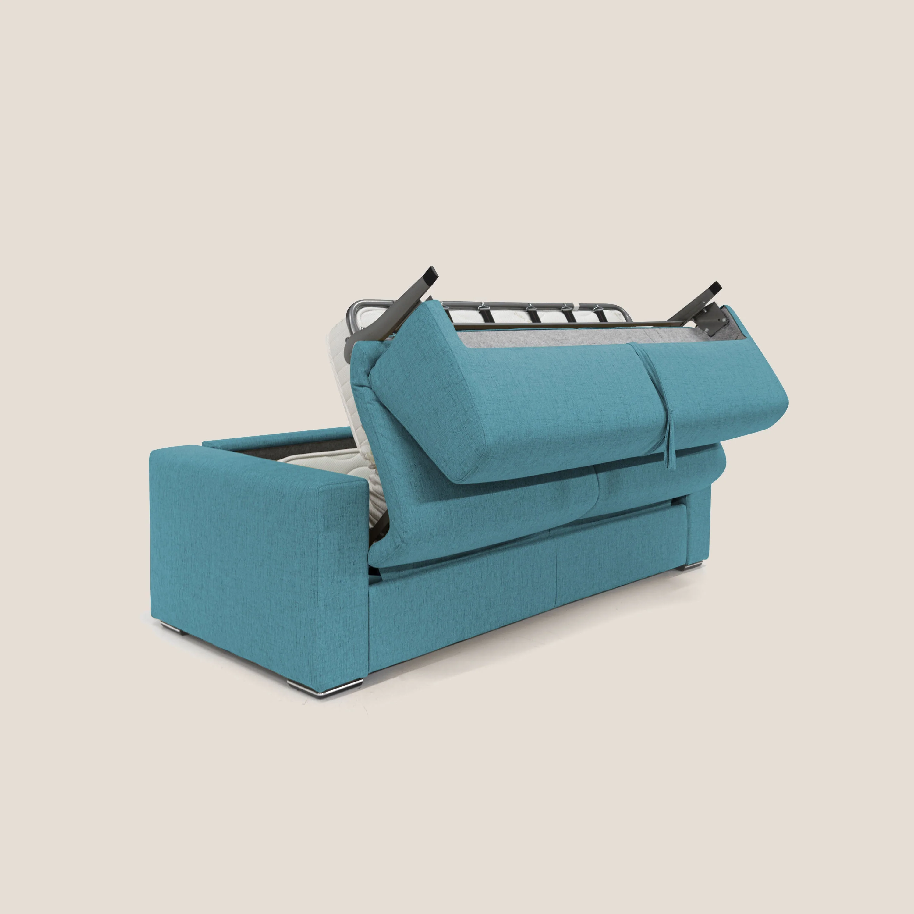 Nixon Canapé convertible avec matelas 20cm en tissu imperméable T03 bleu ciel - Image 3