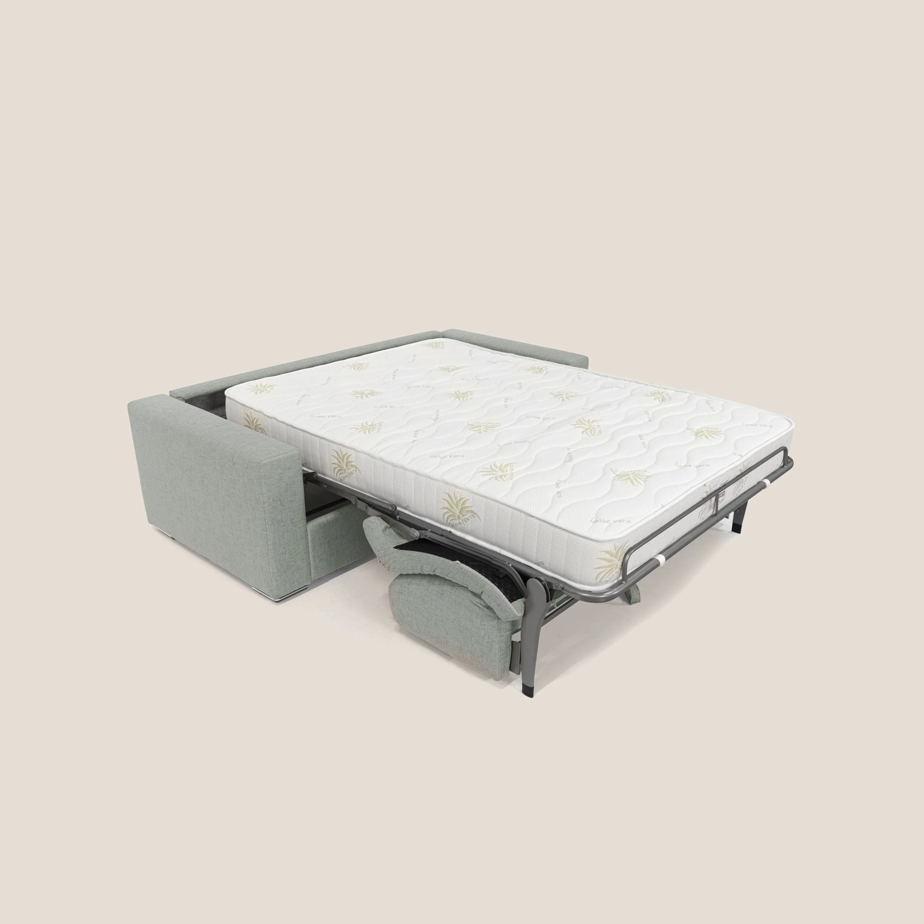 Nixon Canapé convertible avec matelas 20cm en tissu imperméable T03 gris clair - Image 2