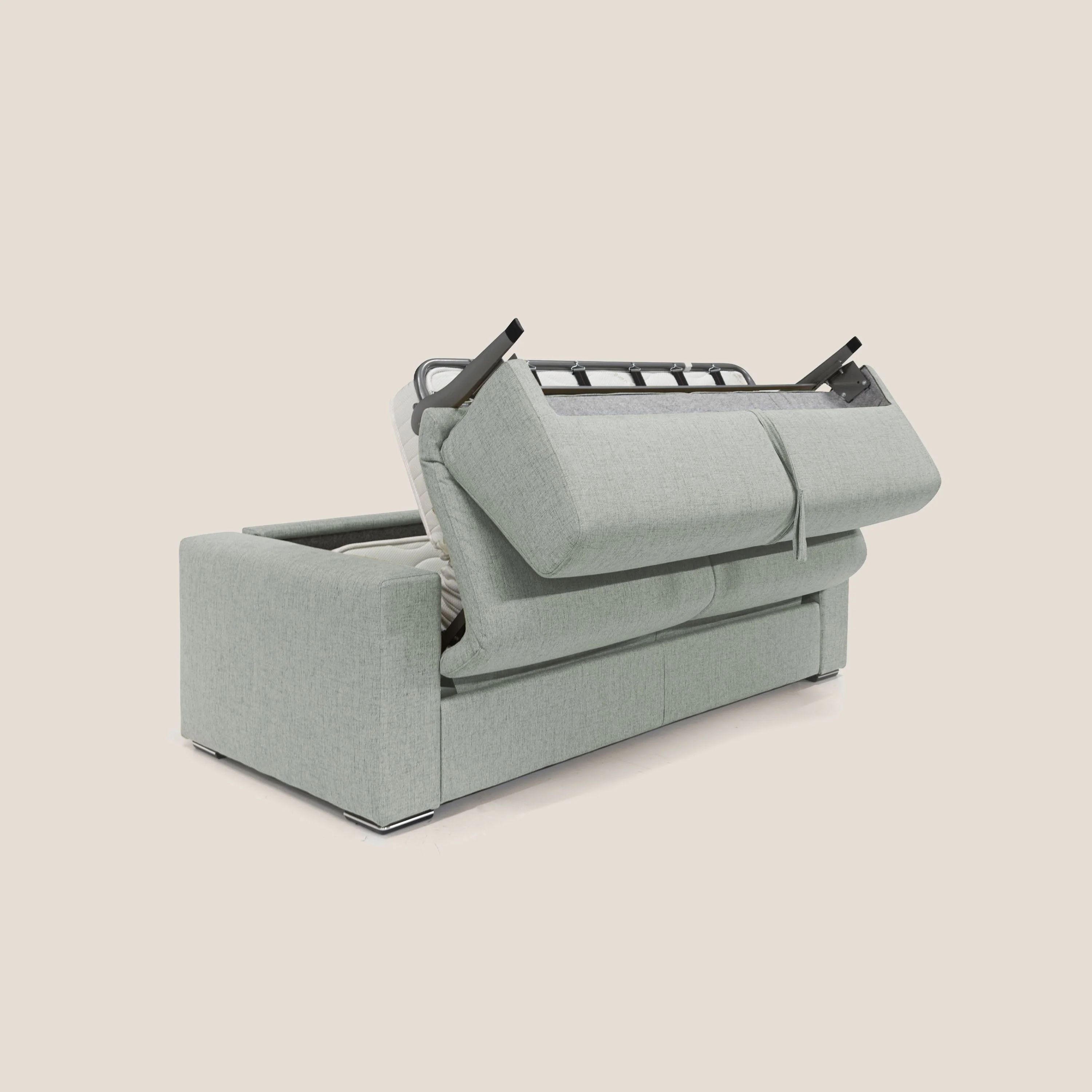 Nixon Canapé convertible avec matelas 20cm en tissu imperméable T03 gris clair - Image 3