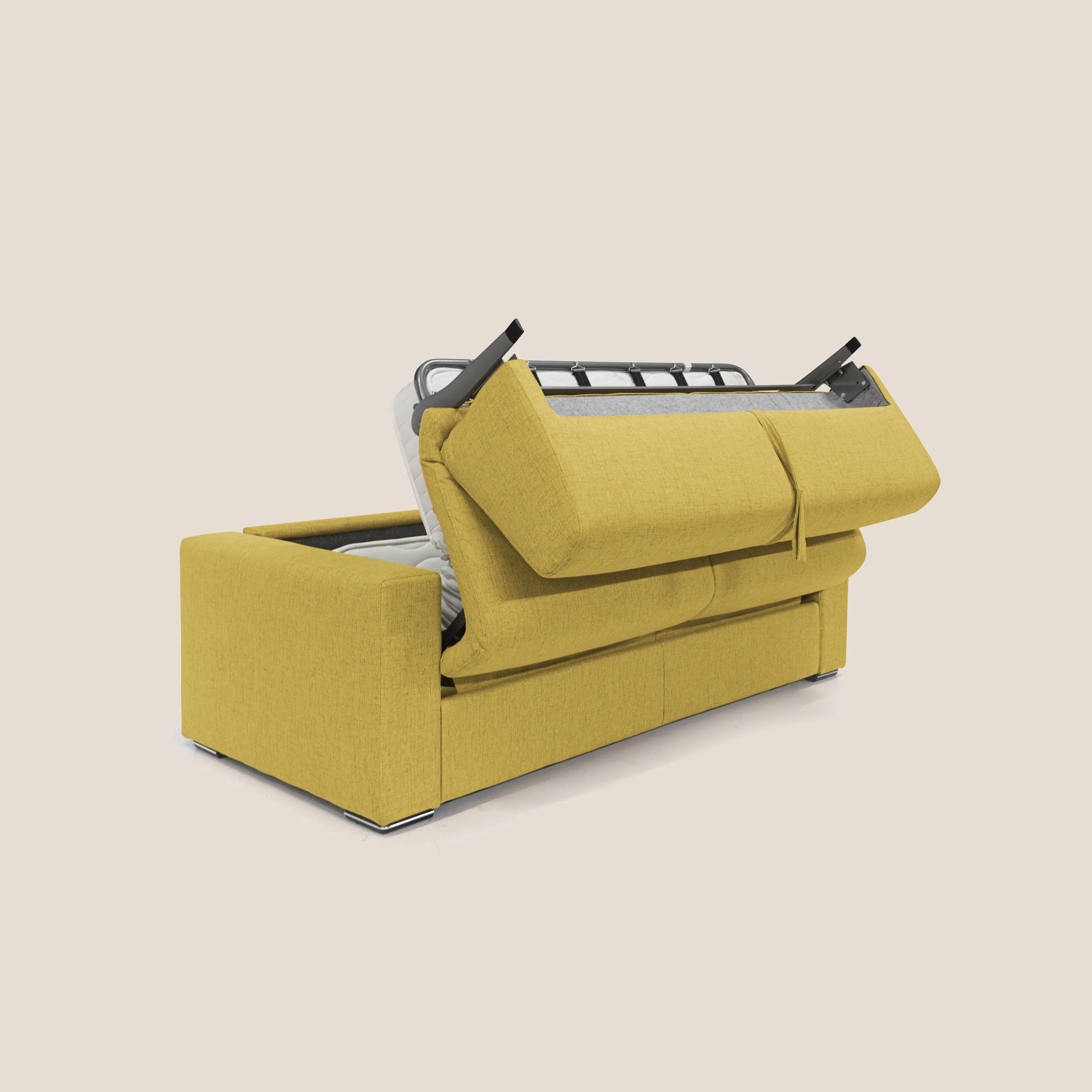 Nixon Canapé convertible avec matelas 20cm en tissu imperméable T03 jaune - Image 3