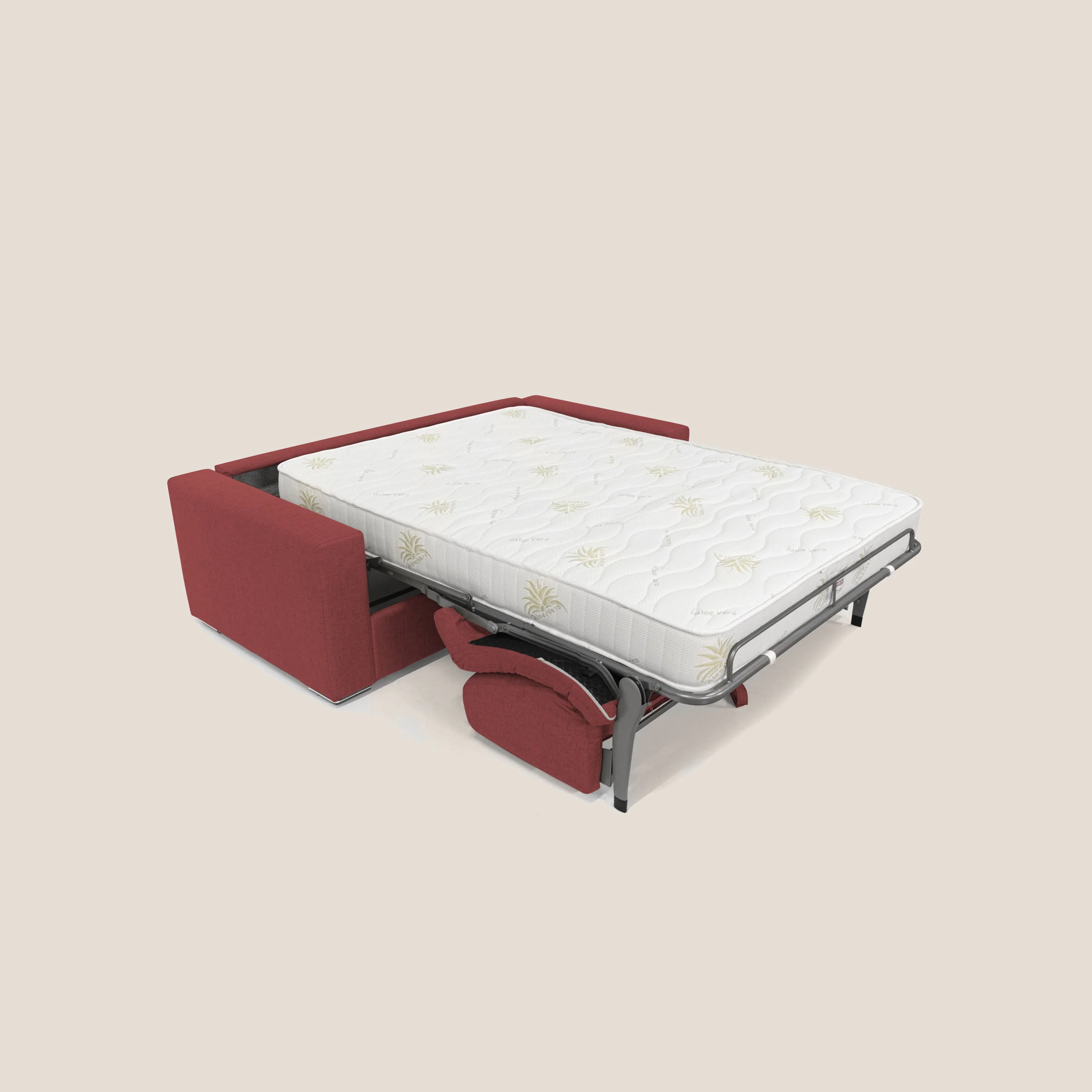 Nixon Canapé convertible avec matelas 20cm en tissu imperméable T03 rouge - Image 2
