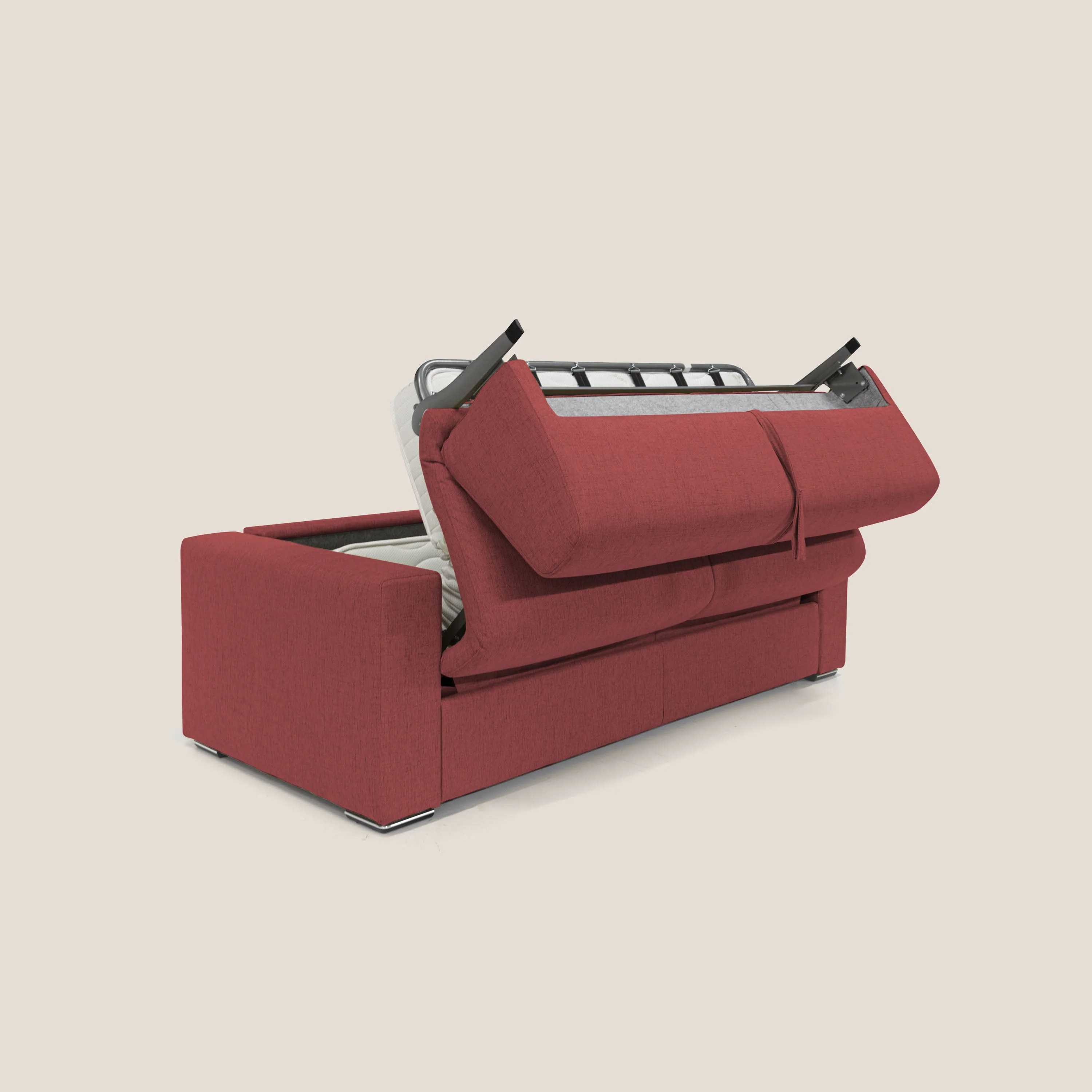 Nixon Canapé convertible avec matelas 20cm en tissu imperméable T03 rouge - Image 3