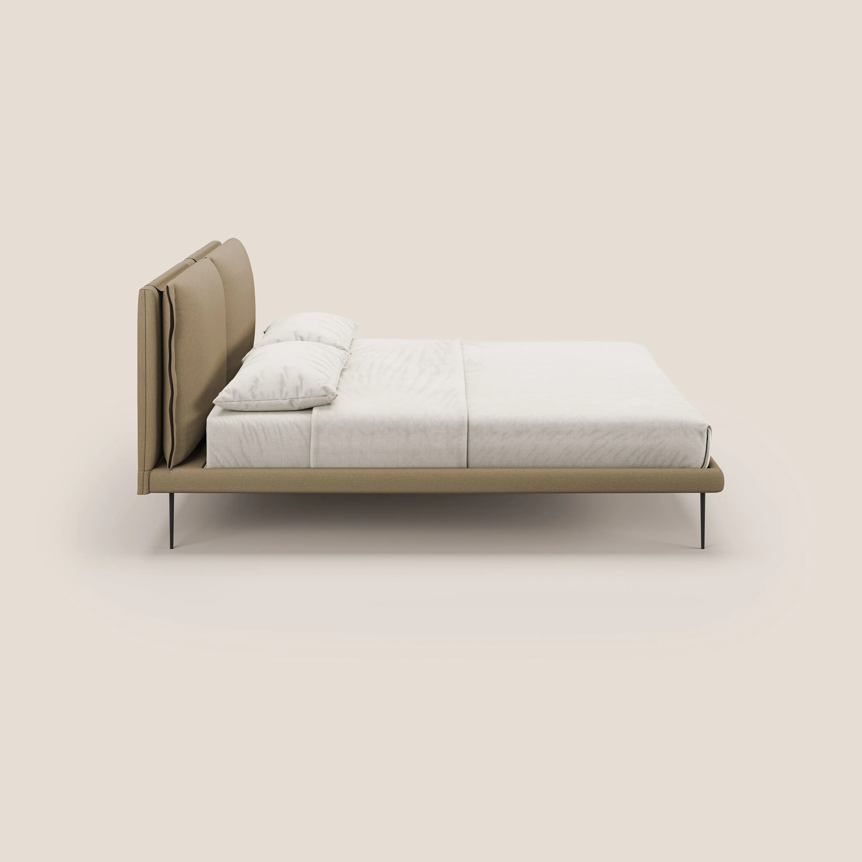 Noah lit avec coussins réglables et pieds hauts en métal en tissu détachable T05 beige - Image 4