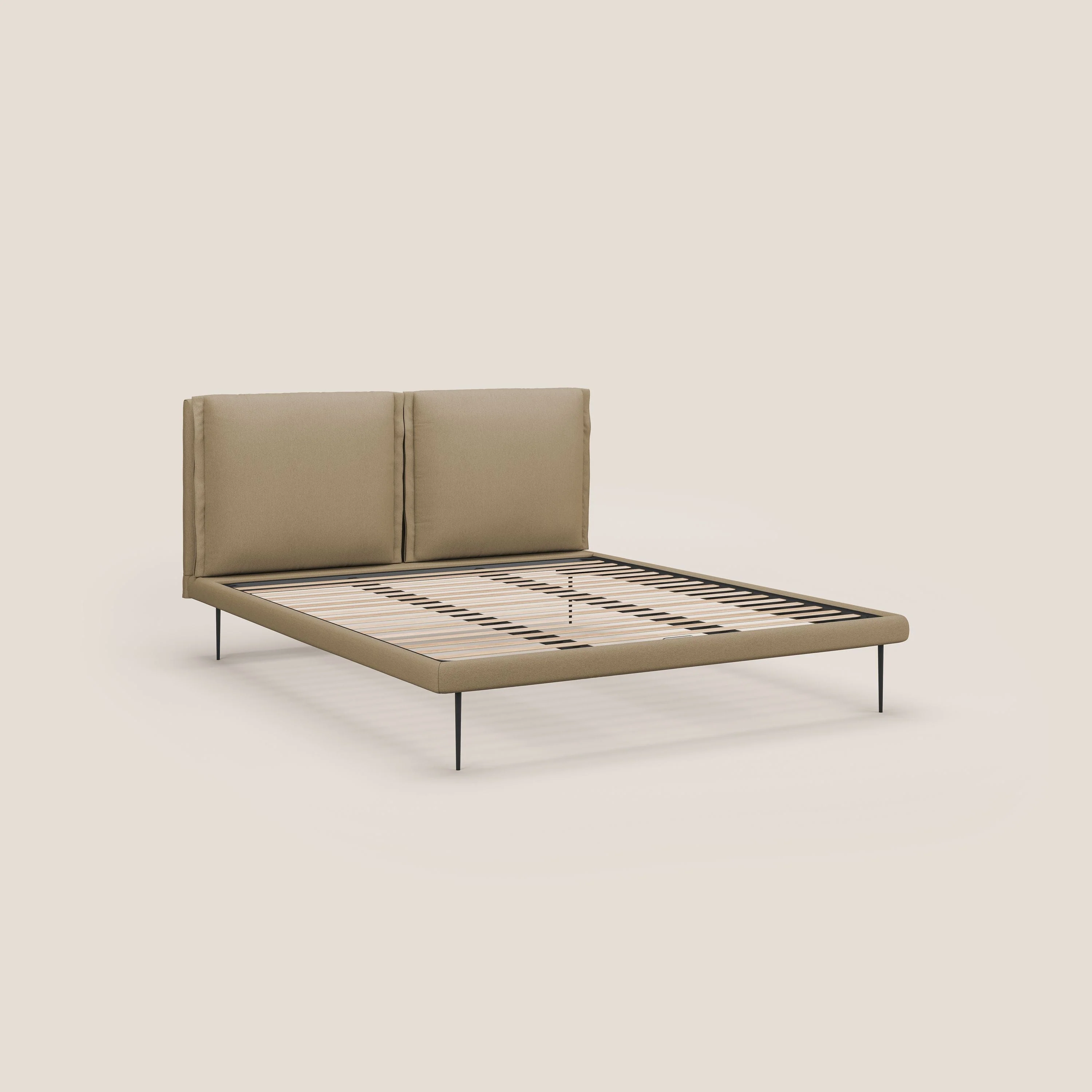 Noah lit avec coussins réglables et pieds hauts en métal en tissu détachable T05 beige - Image 8