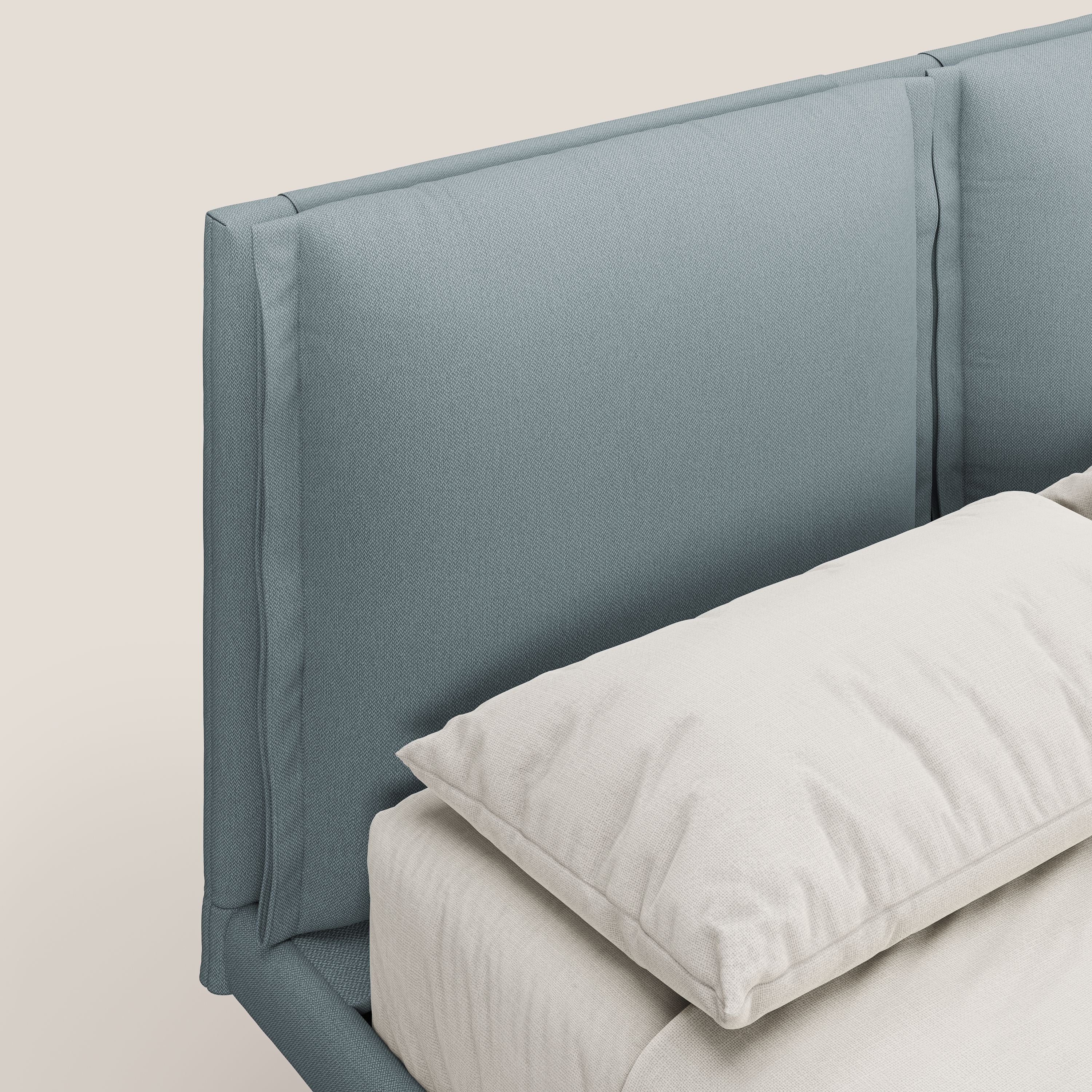 Noah lit avec coussins réglables et pieds hauts en métal en tissu détachable T05 bleu gris - Image 6