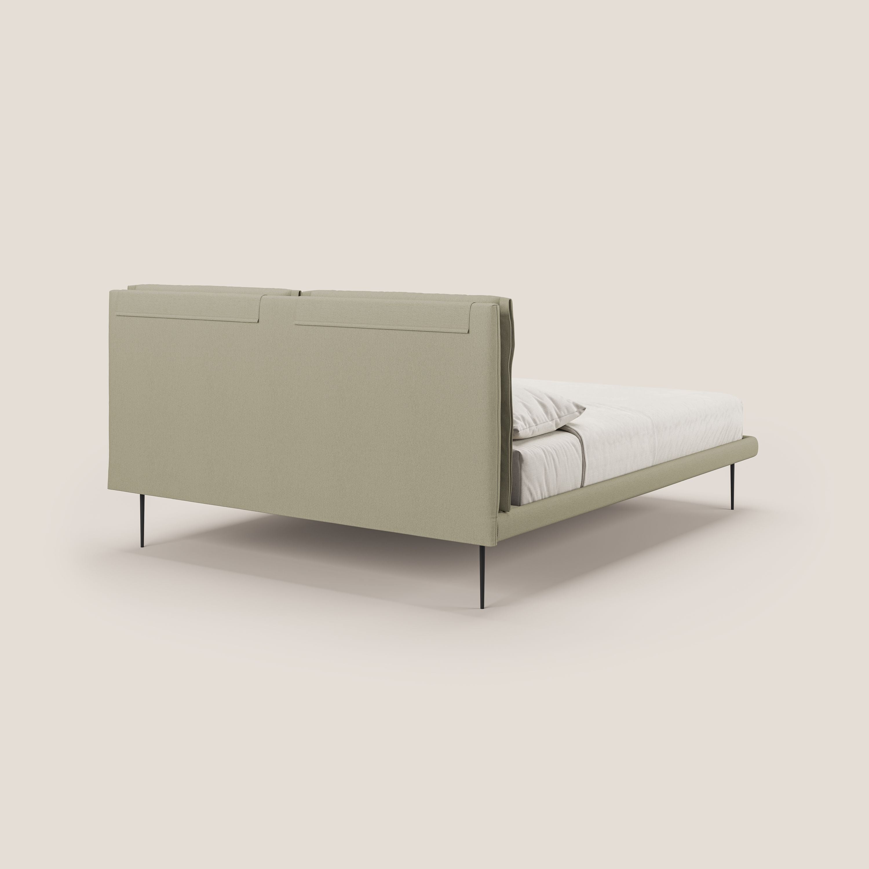 Noah lit avec coussins réglables et pieds hauts en métal en tissu détachable T05 crème - Image 5