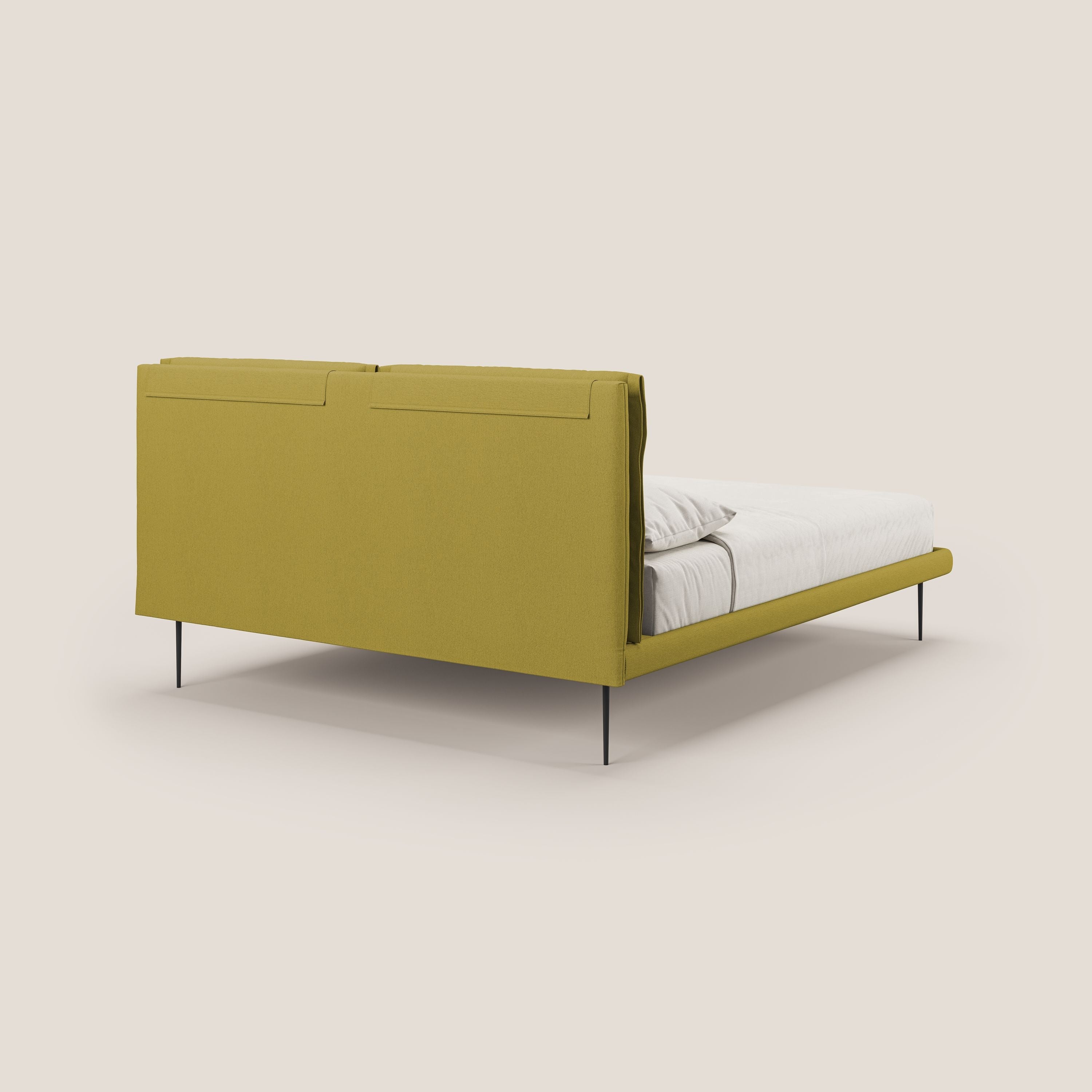 Noah lit avec coussins réglables et pieds hauts en métal en tissu détachable T05 jaune - Image 5