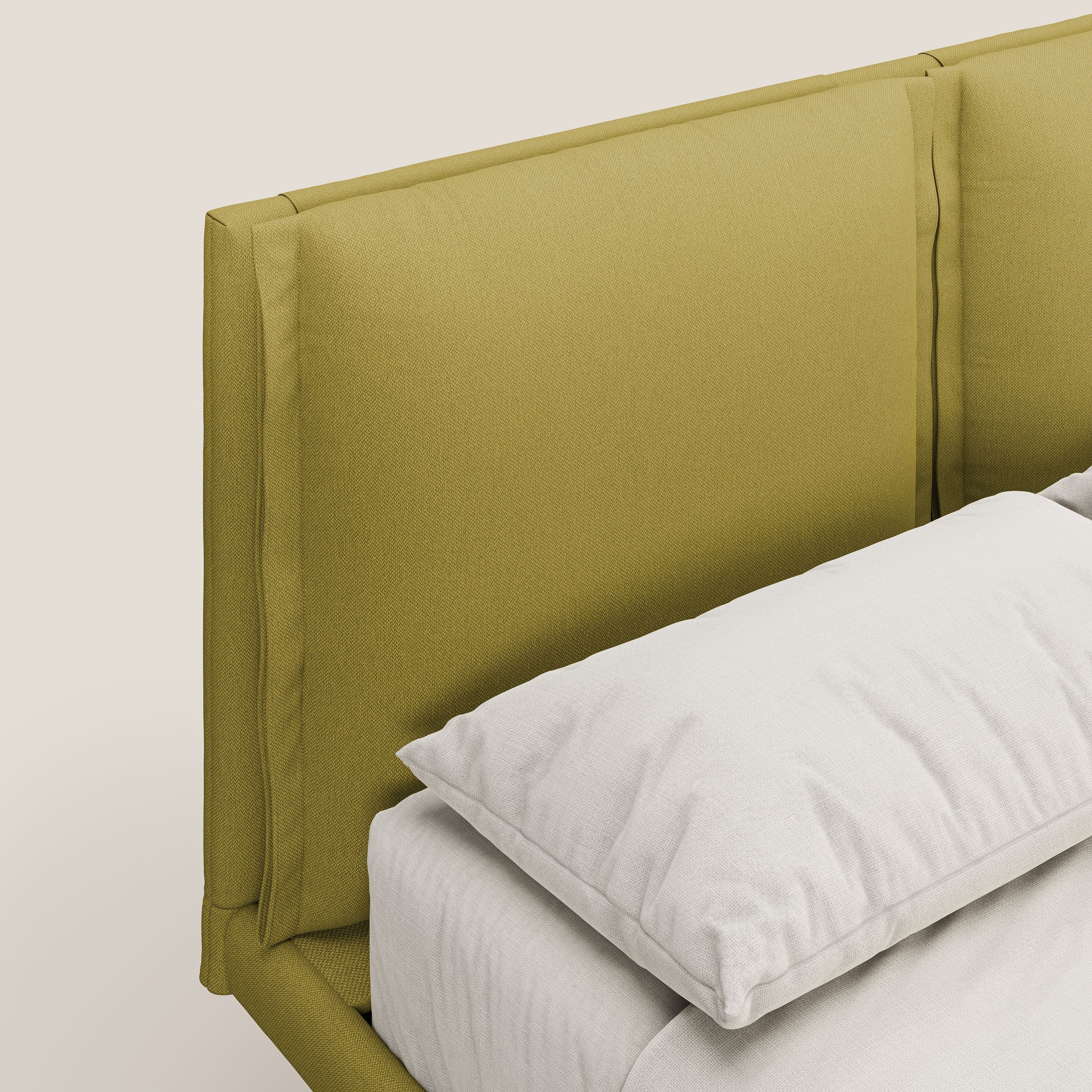 Noah lit avec coussins réglables et pieds hauts en métal en tissu détachable T05 jaune - Image 6