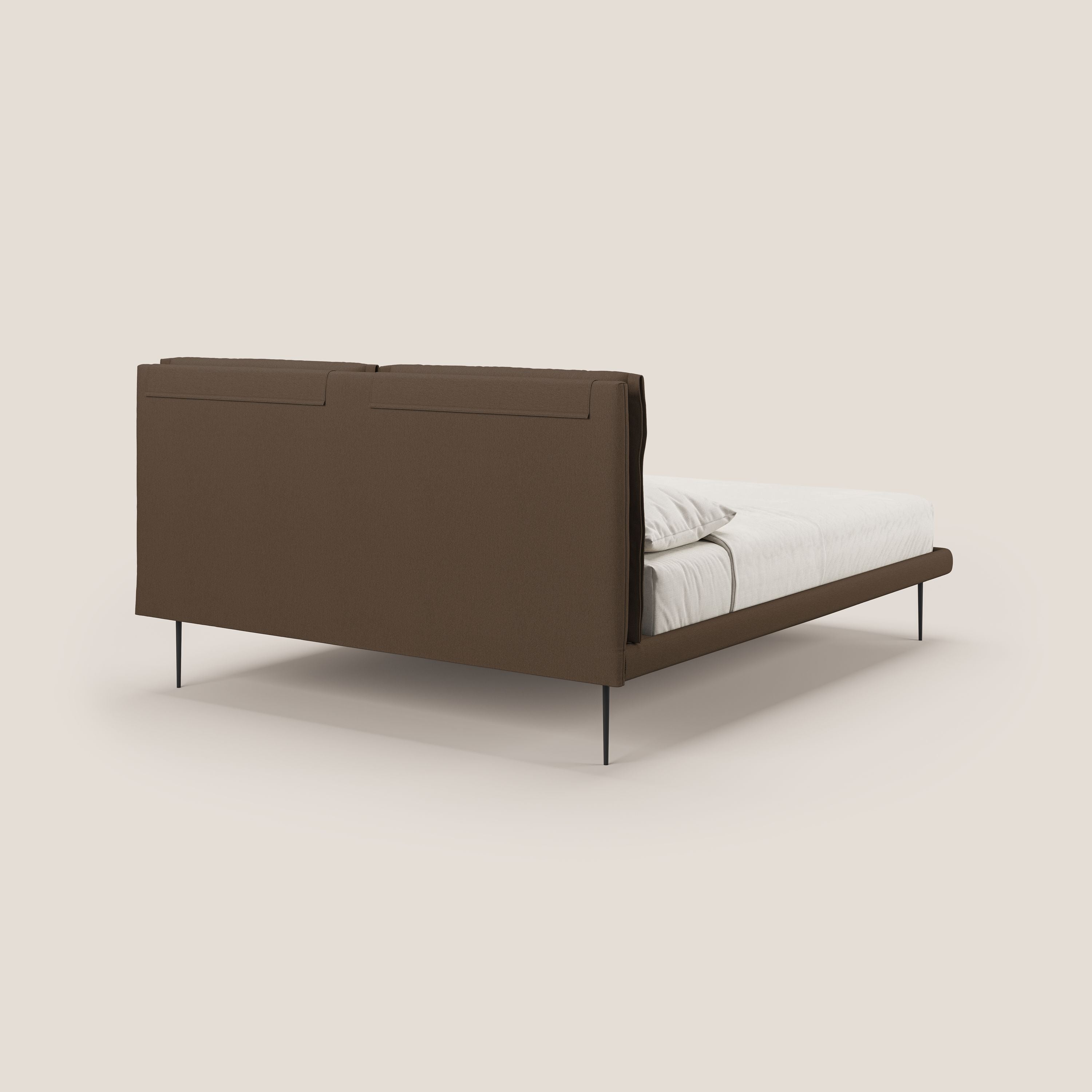 Noah lit avec coussins réglables et pieds hauts en métal en tissu détachable T05 marron - Image 5