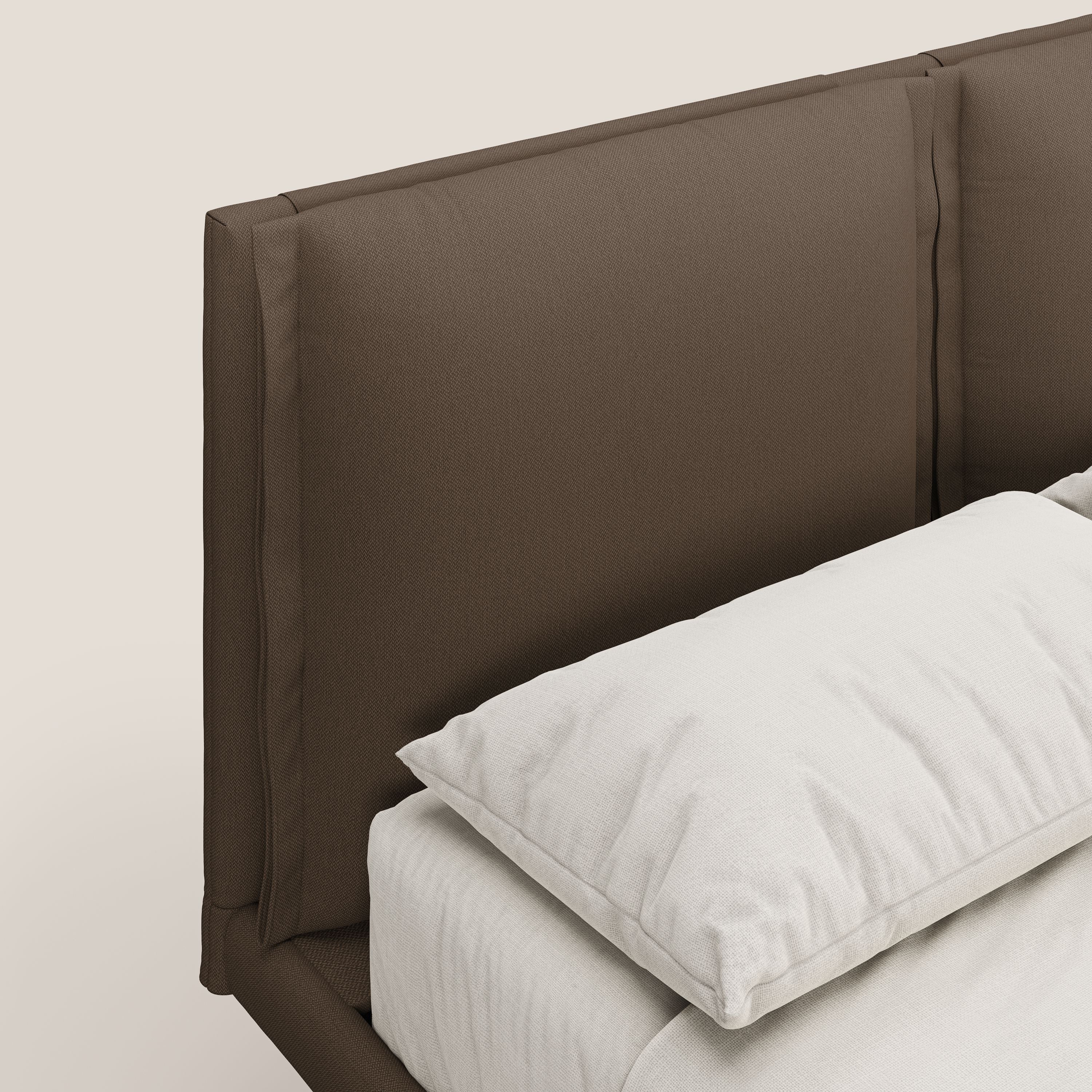 Noah lit avec coussins réglables et pieds hauts en métal en tissu détachable T05 marron - Image 6