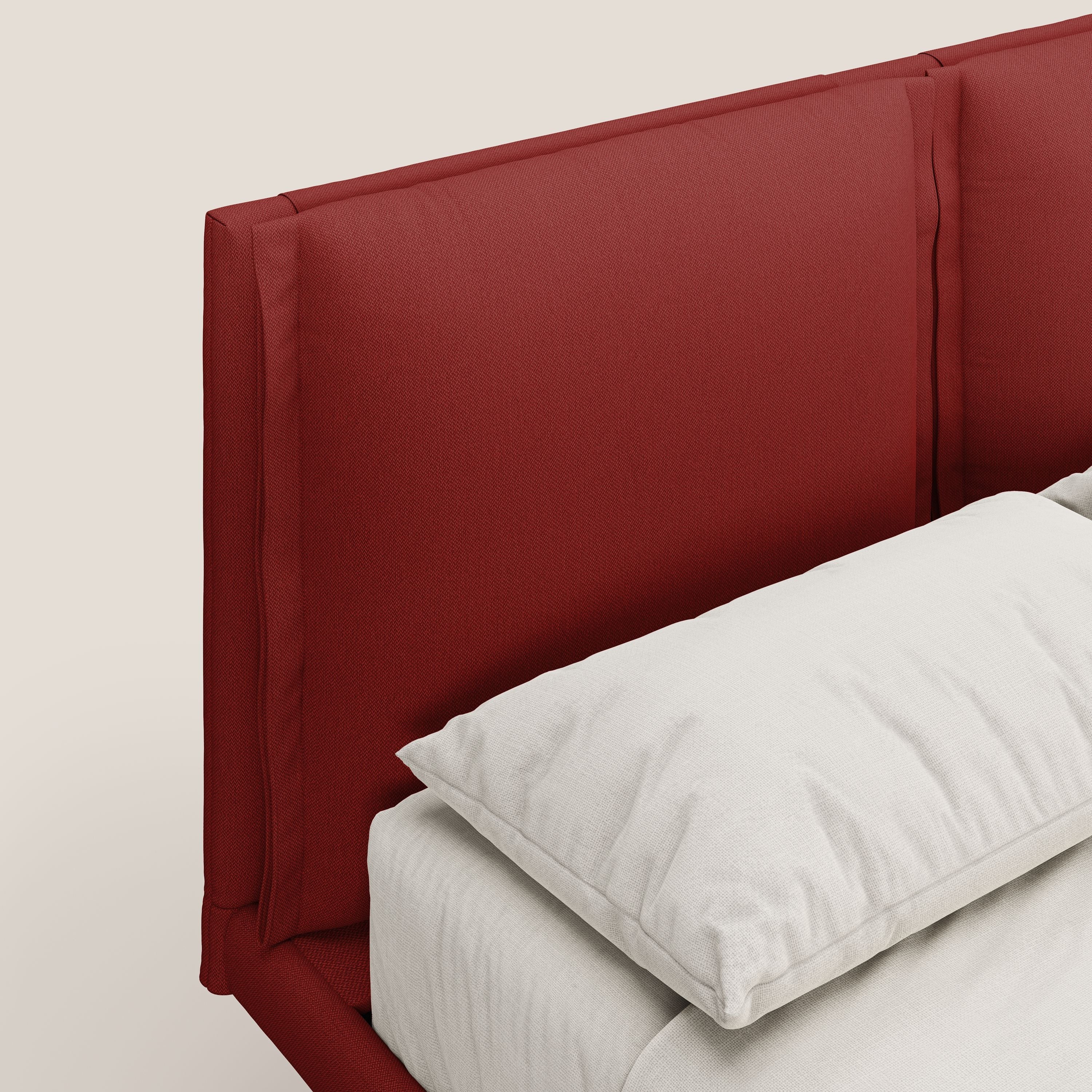Noah lit avec coussins réglables et pieds hauts en métal en tissu détachable T05 rouge - Image 6