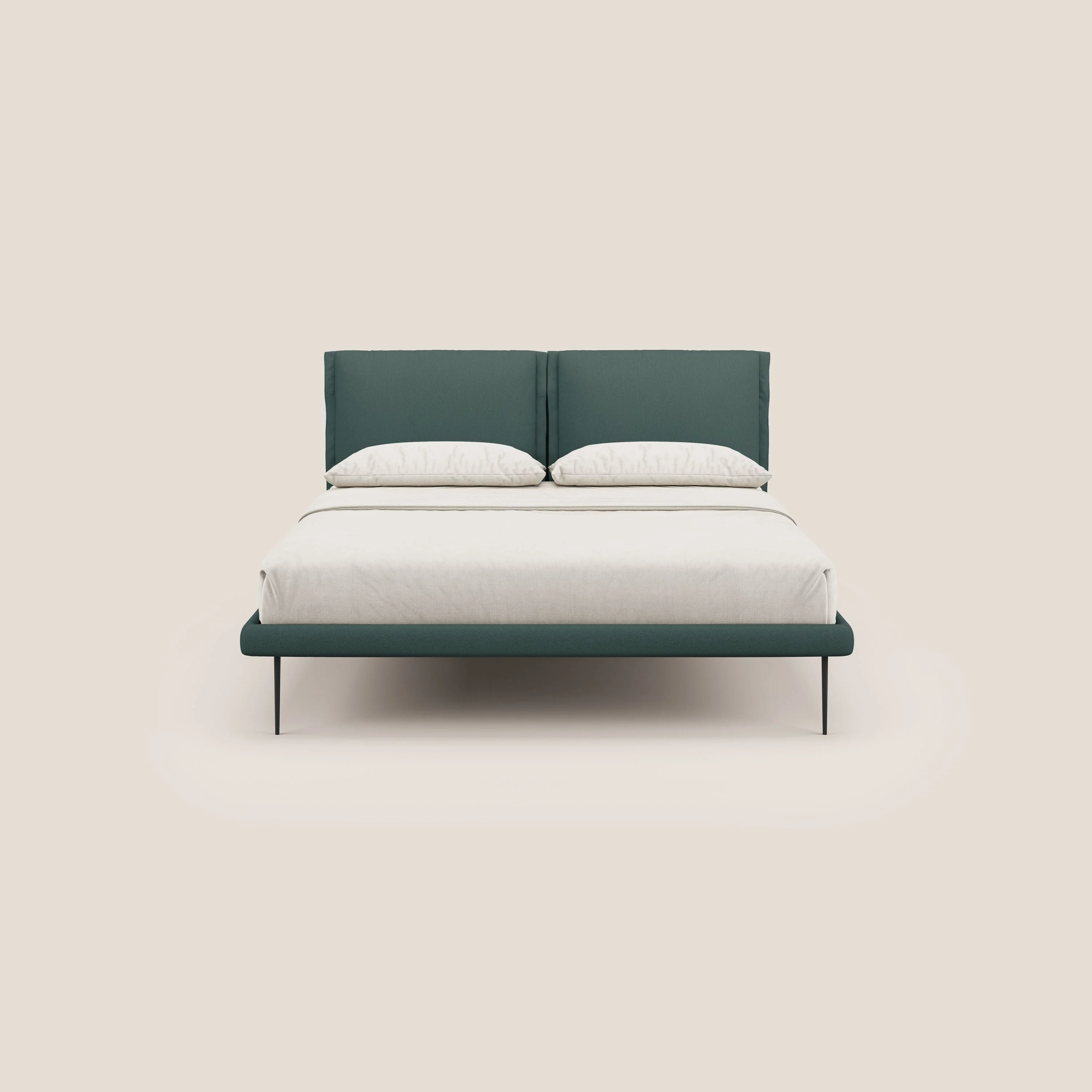 Noah lit avec coussins réglables et pieds hauts en métal en tissu détachable T05 vert - Image 2
