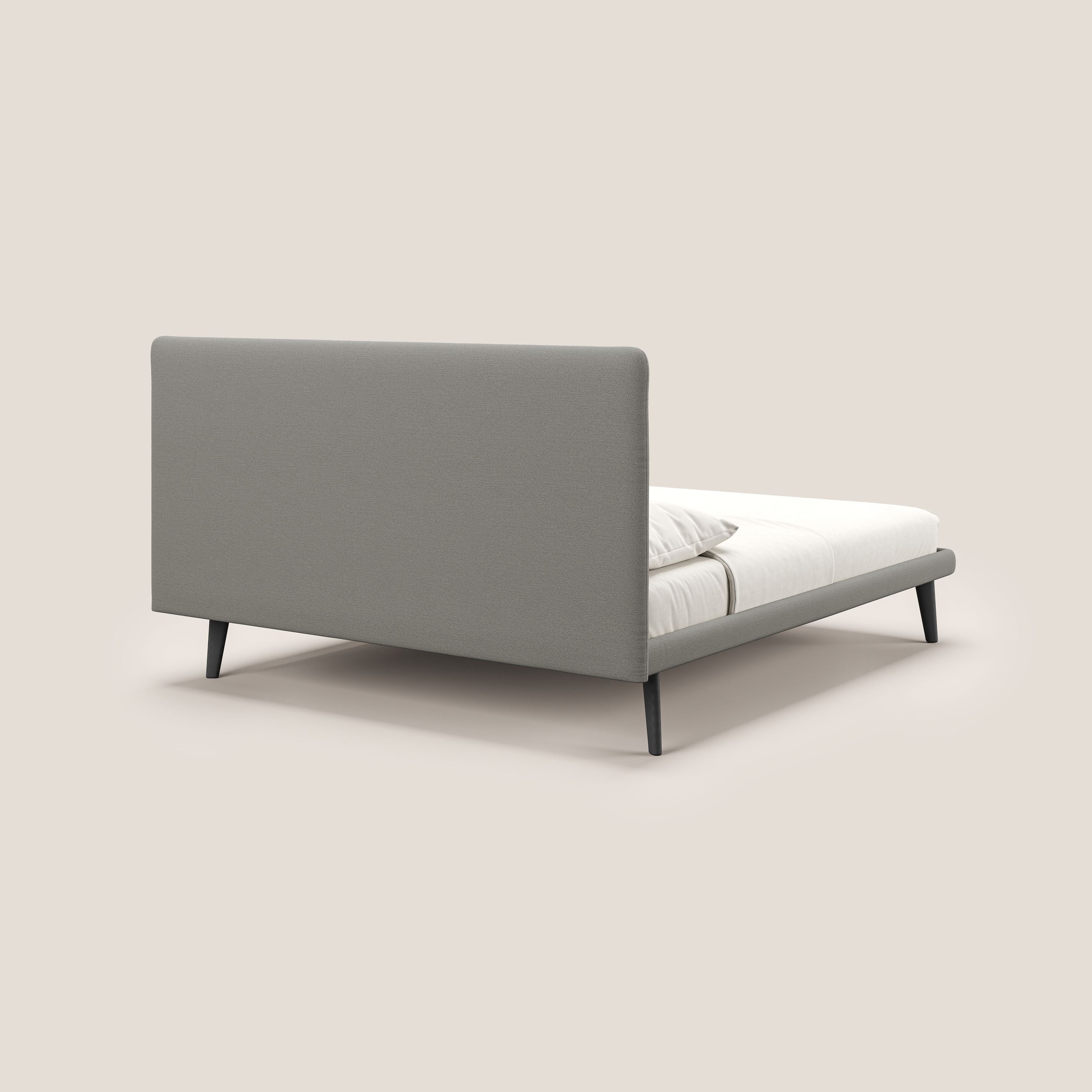 Noel lit minimaliste scandinave avec pieds foncés et tissu flammé imperméable T19 beige - Image 4